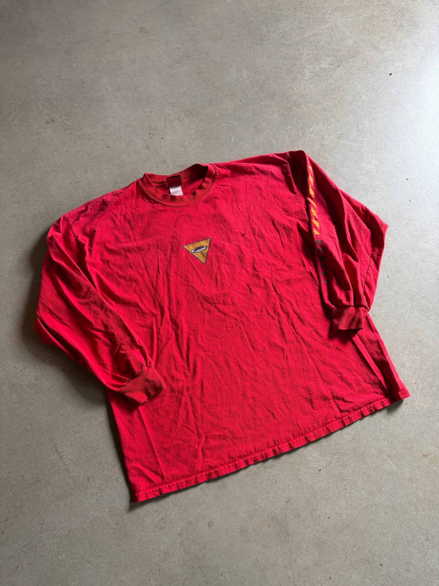 Y2K Oakley Red Triangle LS Tee Sz 2XL
