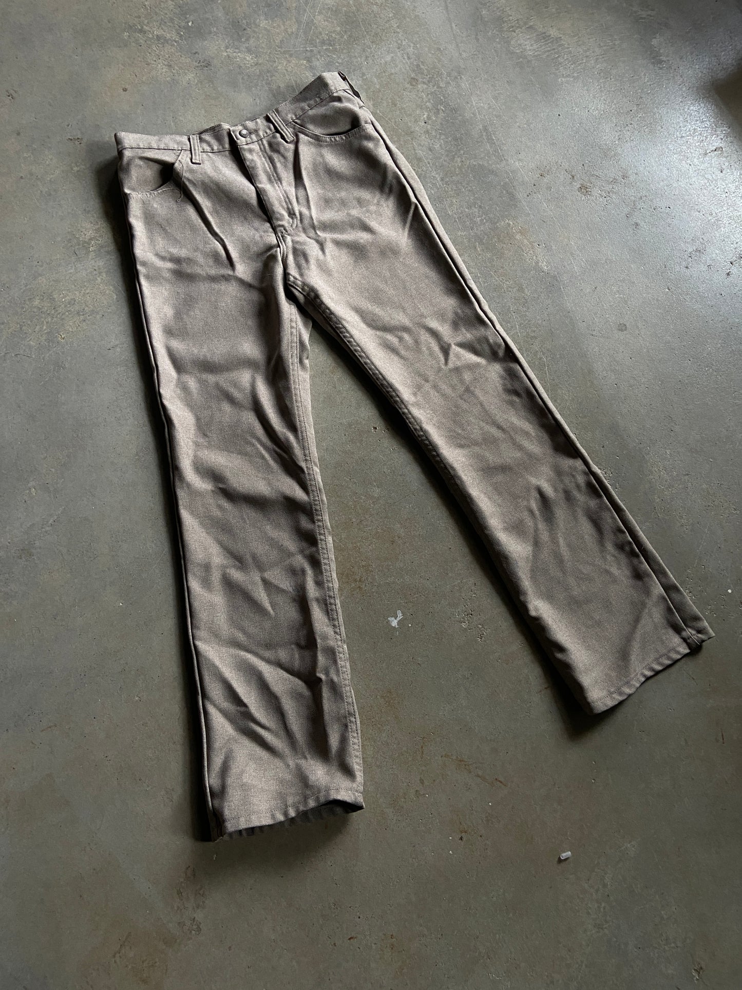 VTG Wrangler Grey/Brown Polyester Pants Sz 32x32