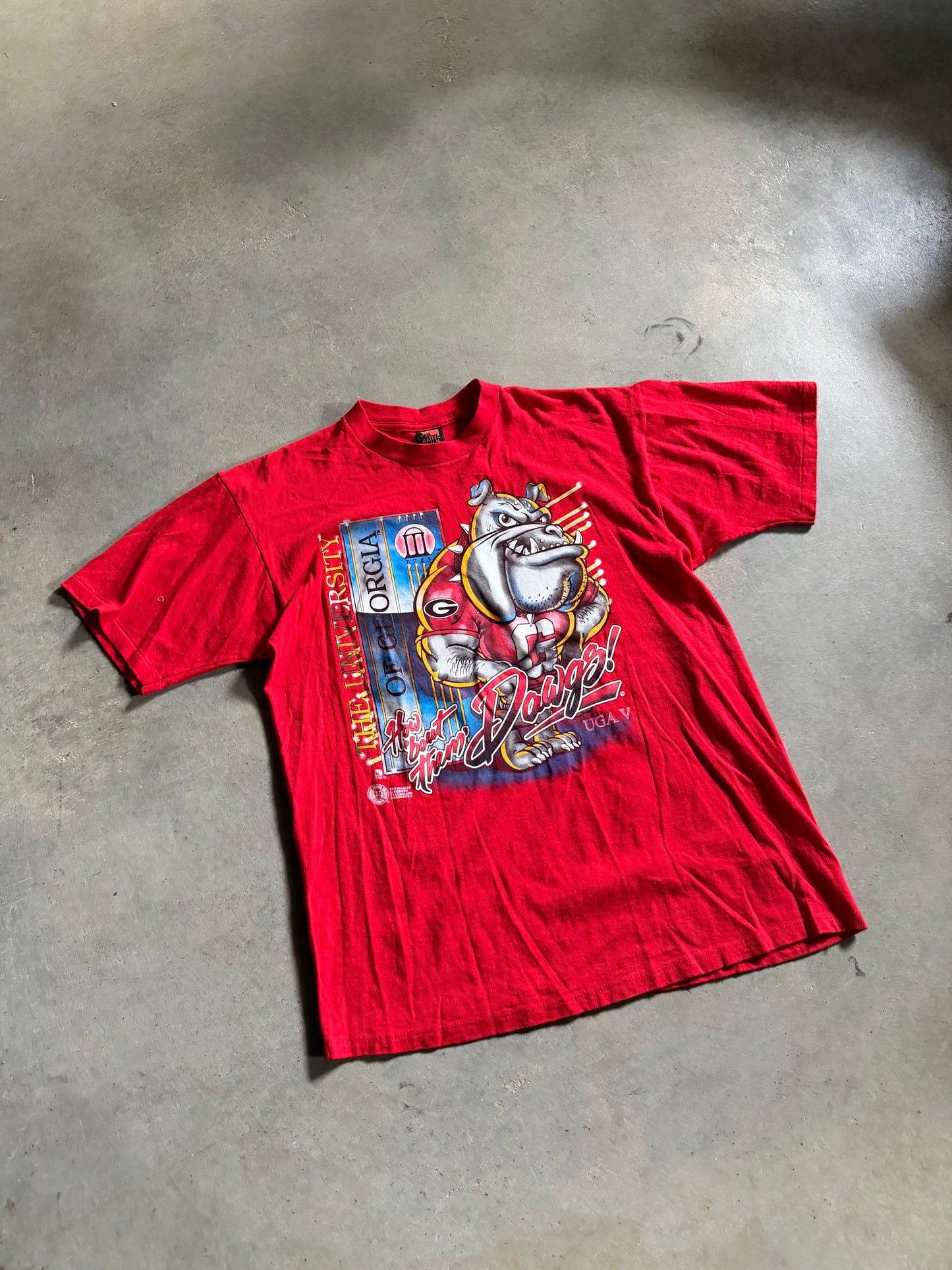 VTG Georgia Bullgods Native Sun Tee Sz L