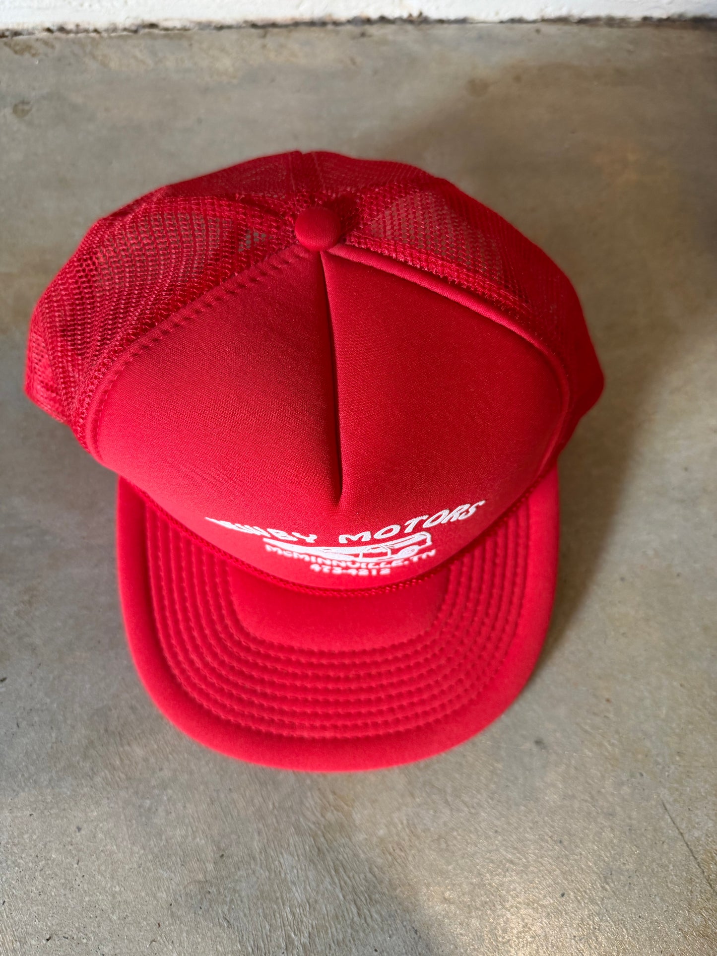 VTG Newby Motors Truck Red Trucker Hat