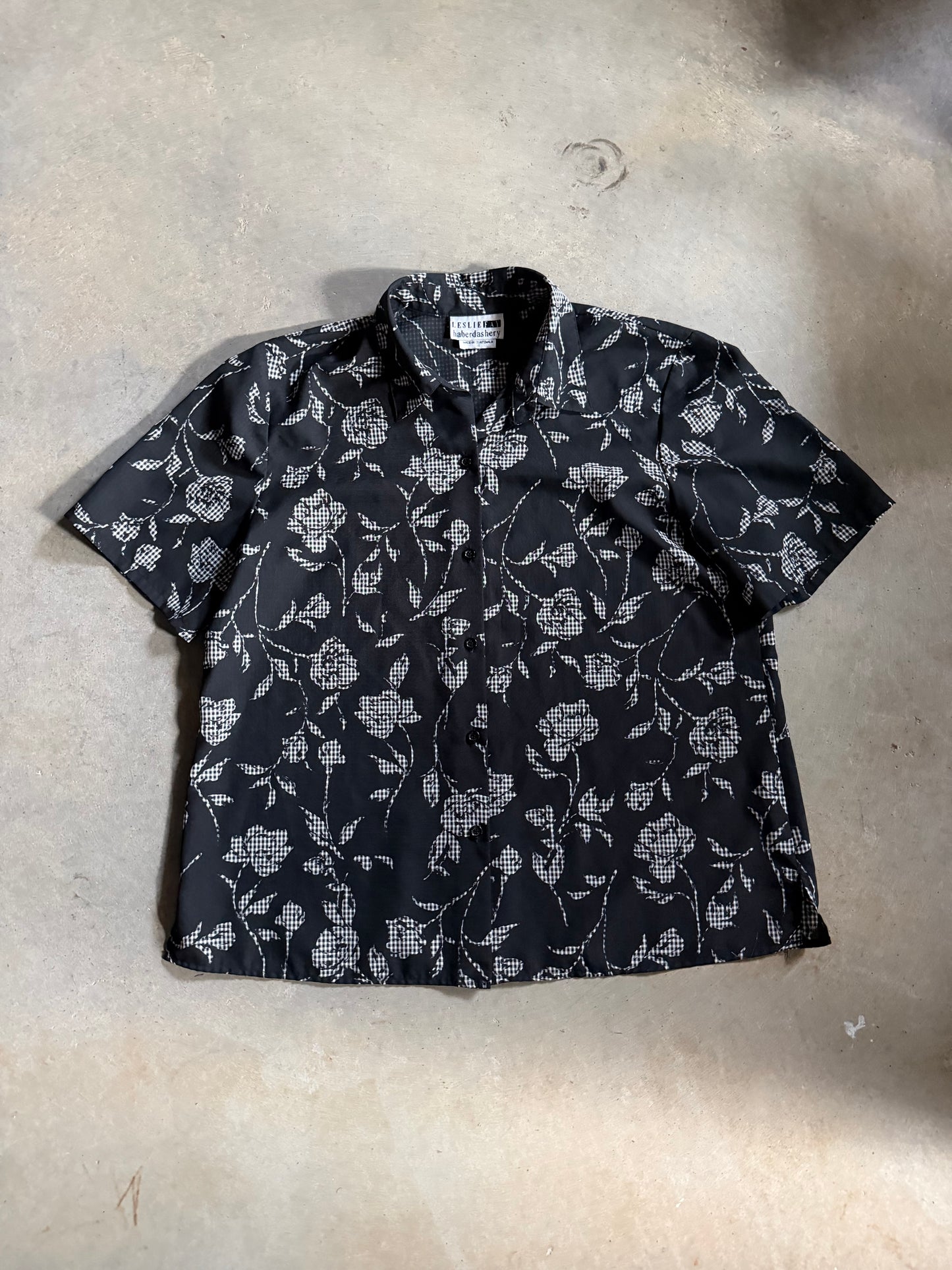 VTG Leslie Fay Haberdashery Button Up Shirt Sz L