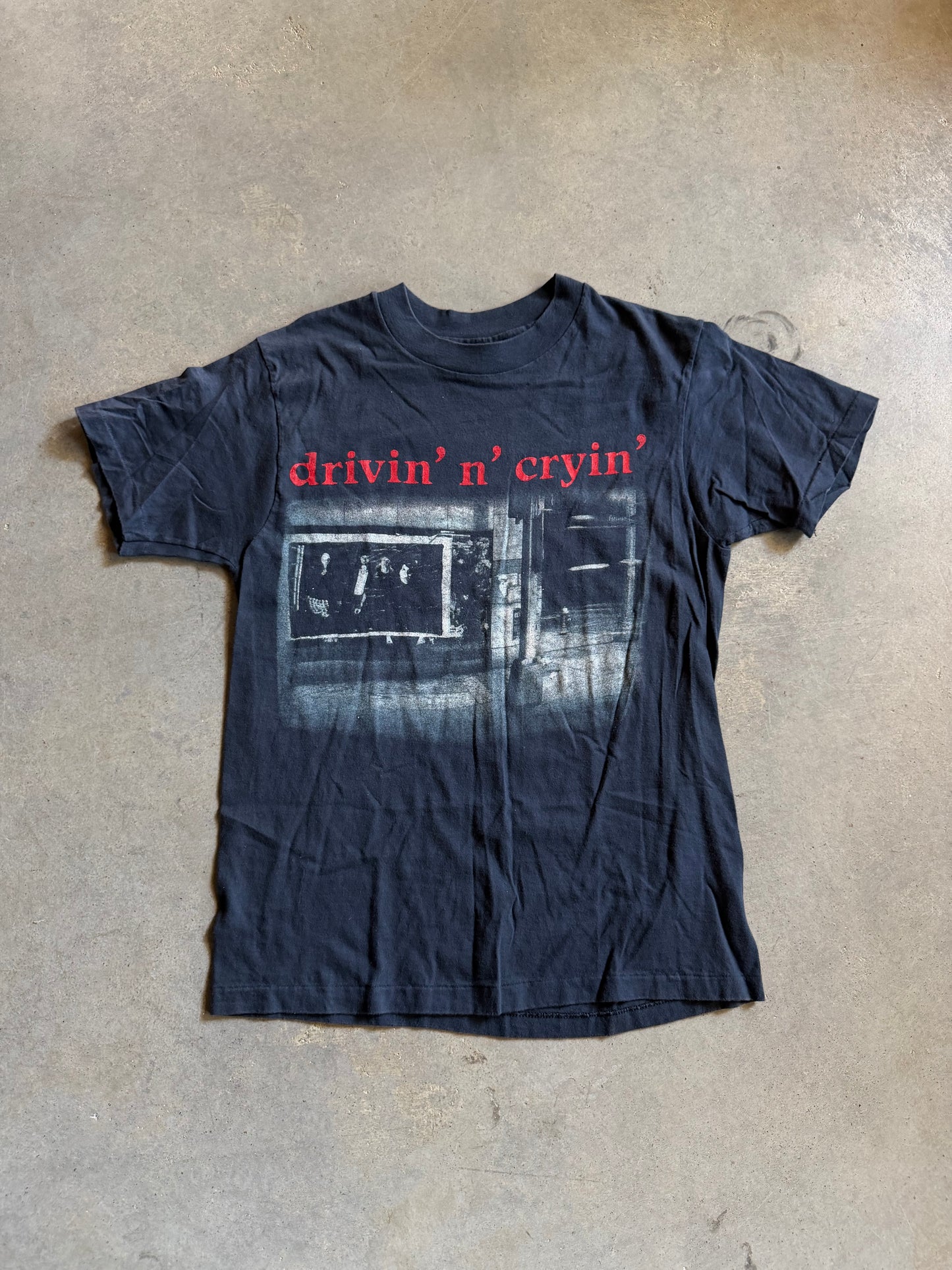 VTG Drivin N Cryin Mystery Road 1989 Tour Tee Sz S/M
