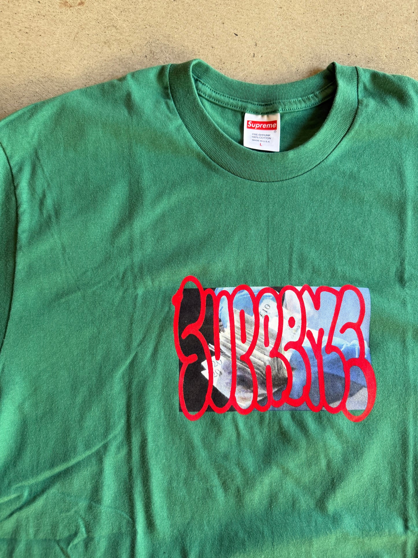 Supreme Payment Tee Light Pine Tee Sz L/XL