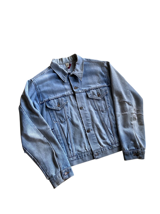 VTG Big Mac Light Wash Worn Denim Jacket Sz M/L