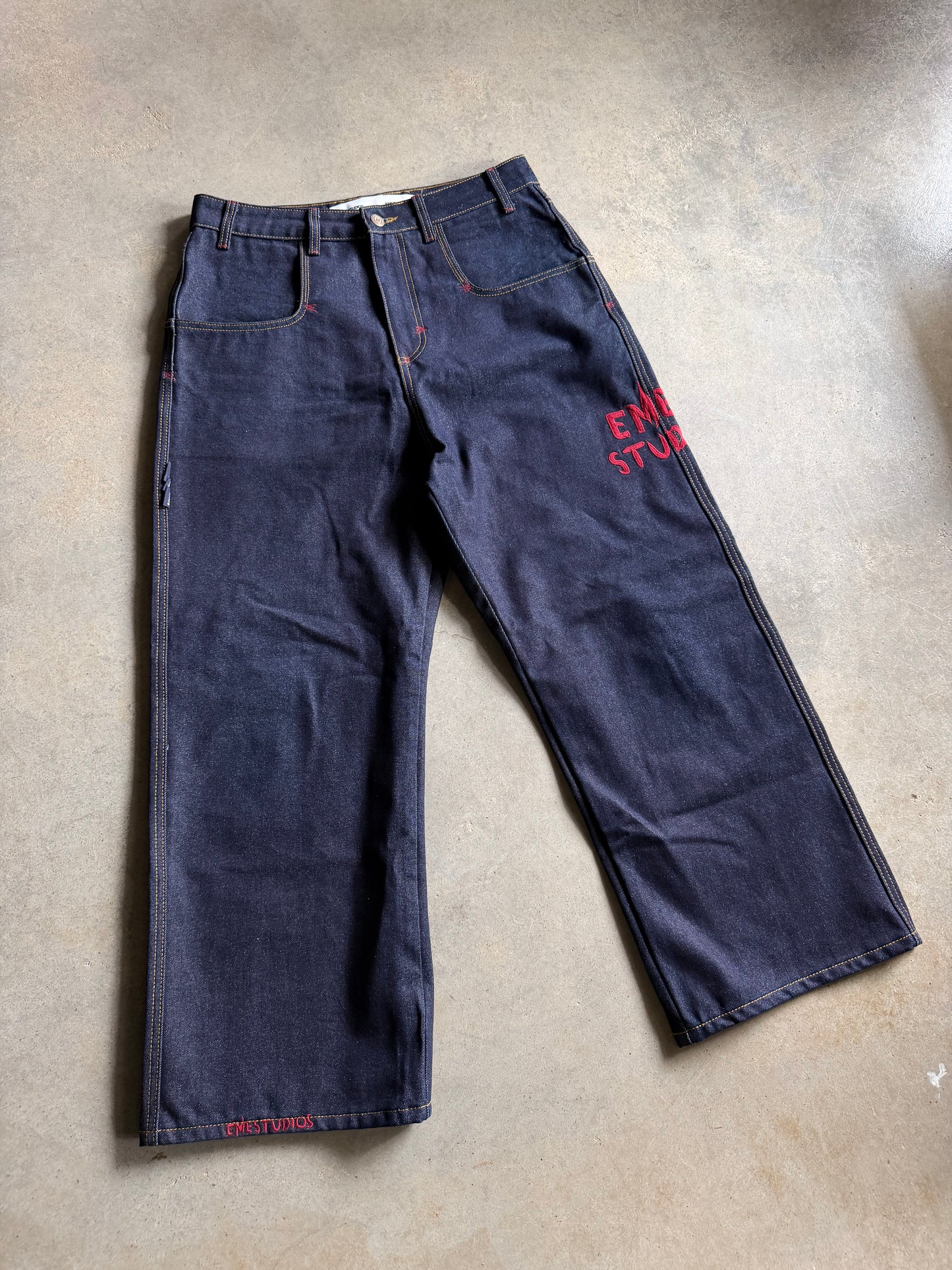 Eme Studios Frisona Raw Denim Baggy Jeans Sz 34x28