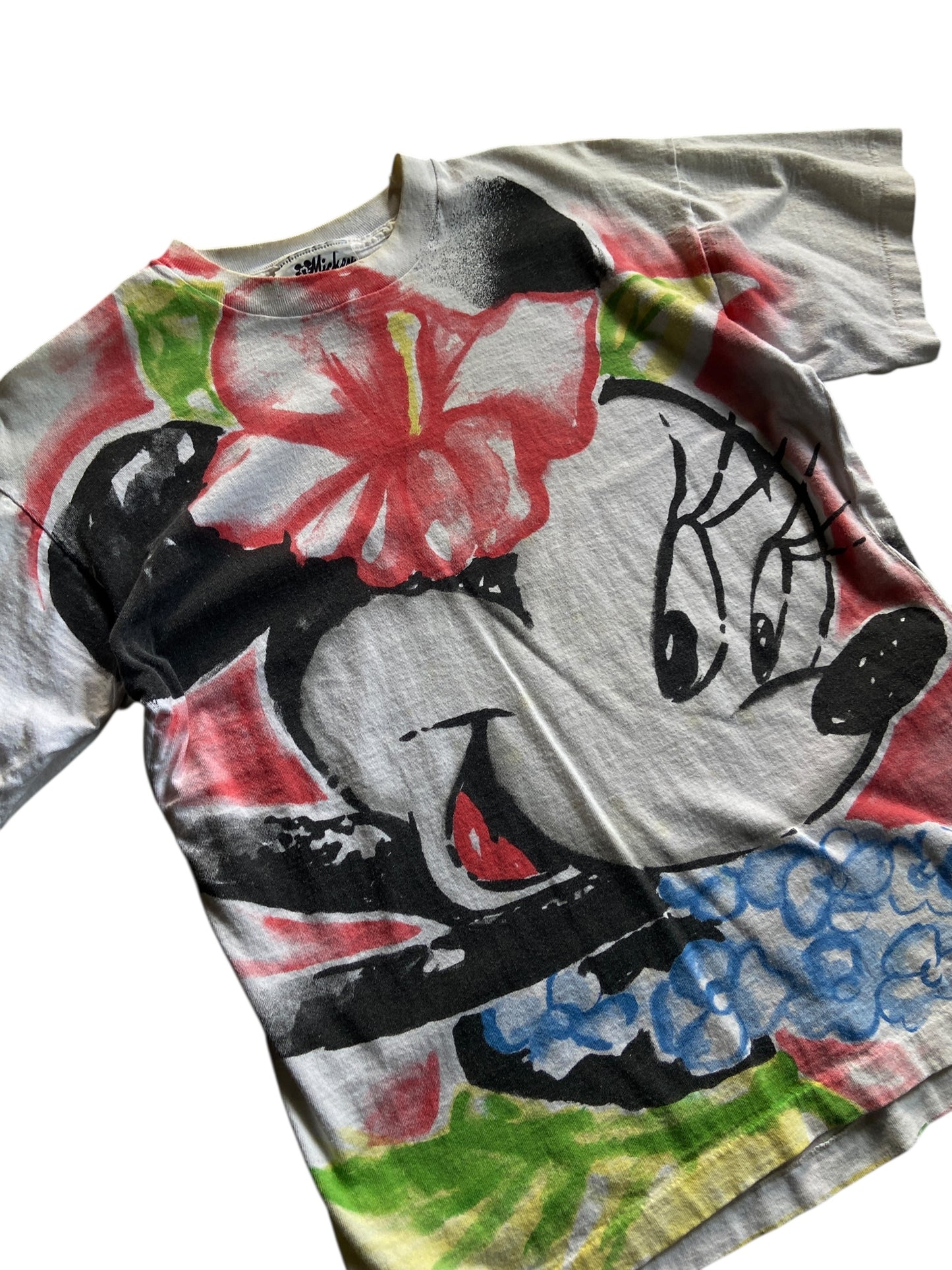 VTG Mickey Mouse Jerry Leigh Hawaiian Style Tee Sz L