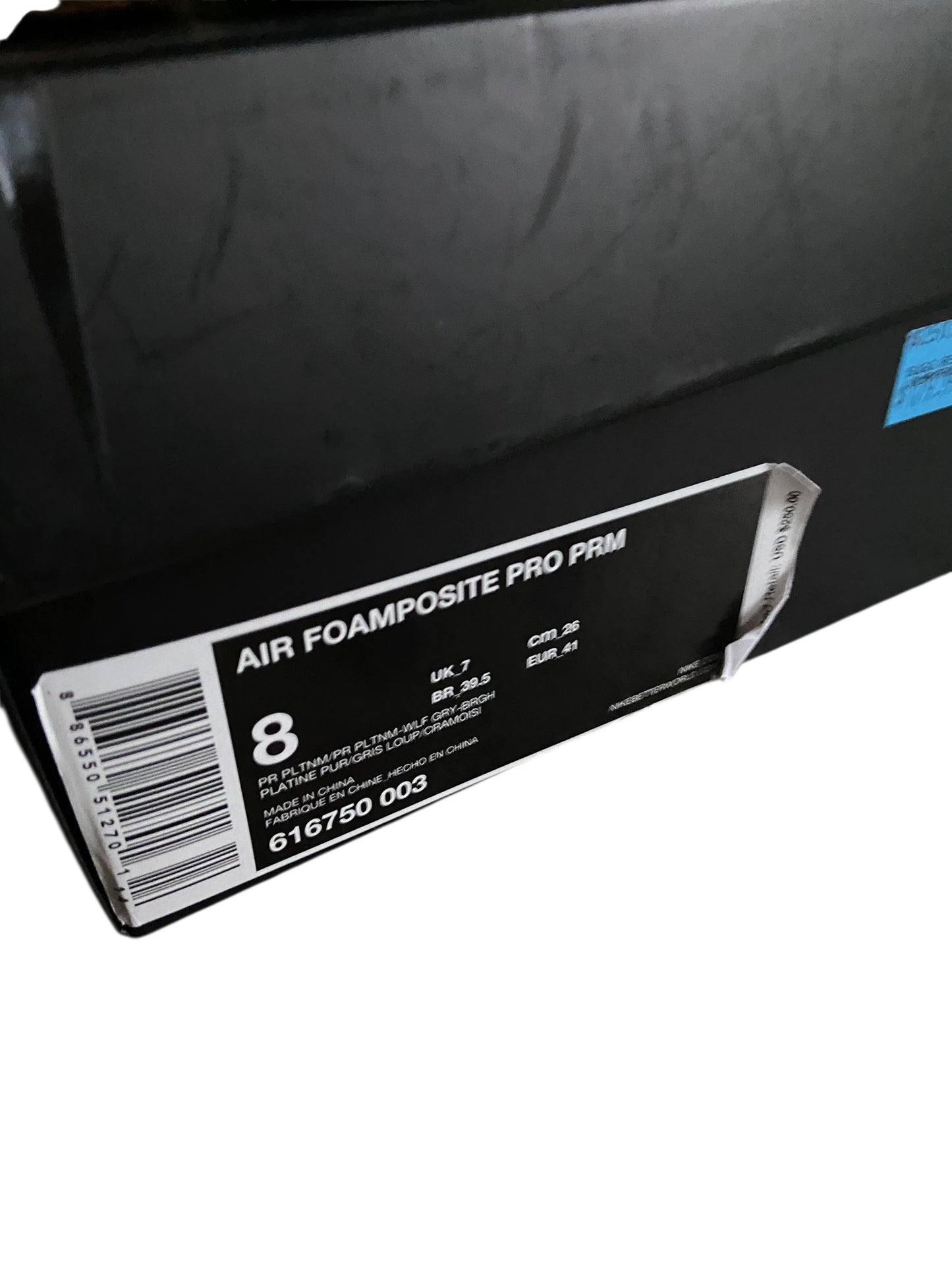 Preowned Nike Air Foamposite "Pure Platinum" Sz 8M/9.5W