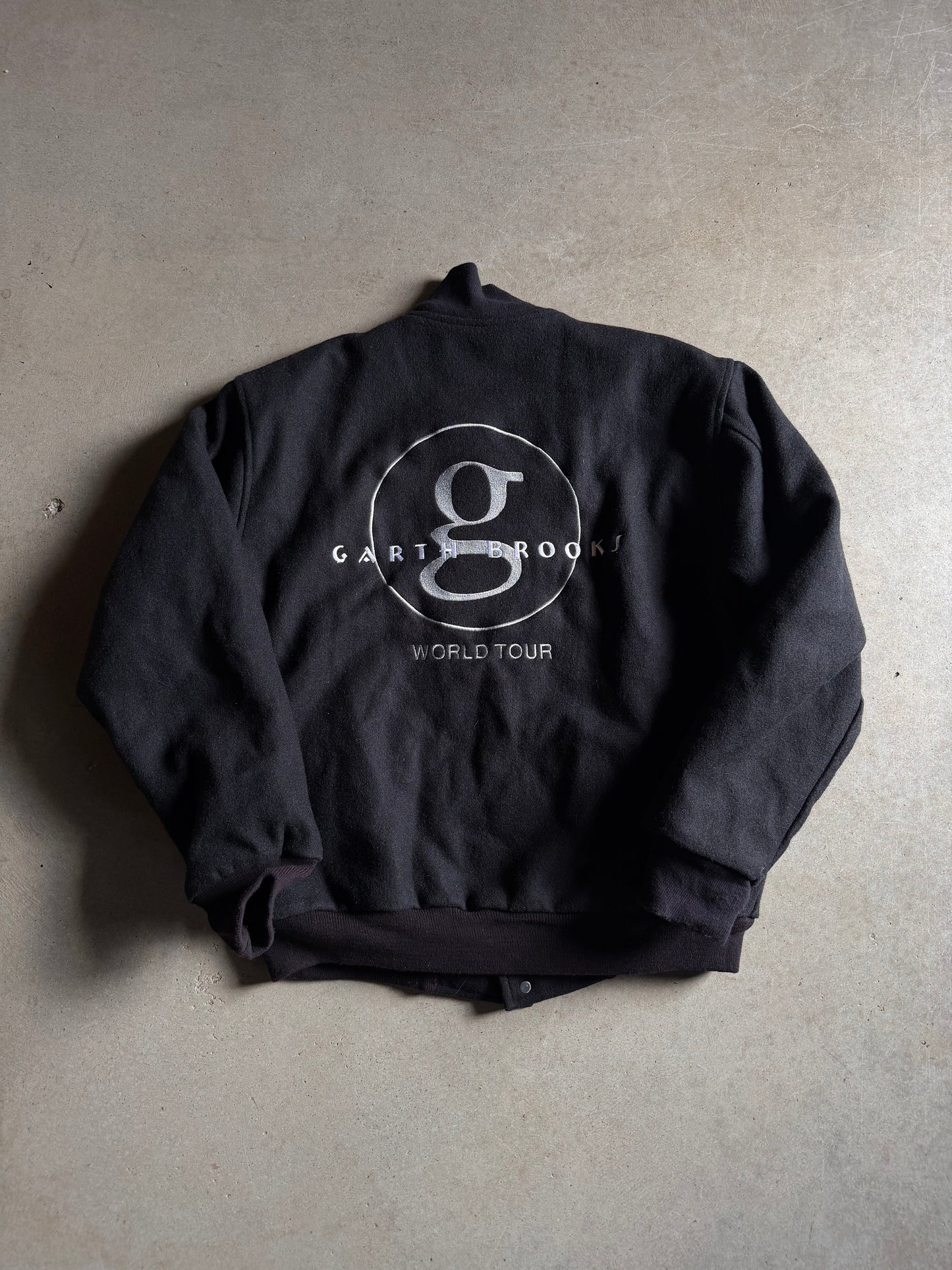 VTG Garth Brooks World Tour Wool Varsity Jacket Sz L