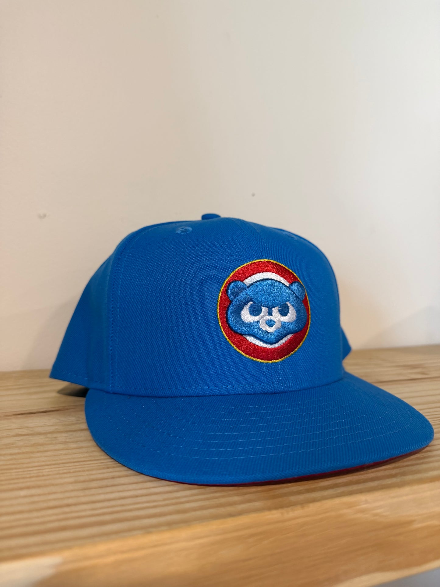 Chicago Cubs Red Brim Fitted Hat Sz 7 3/8