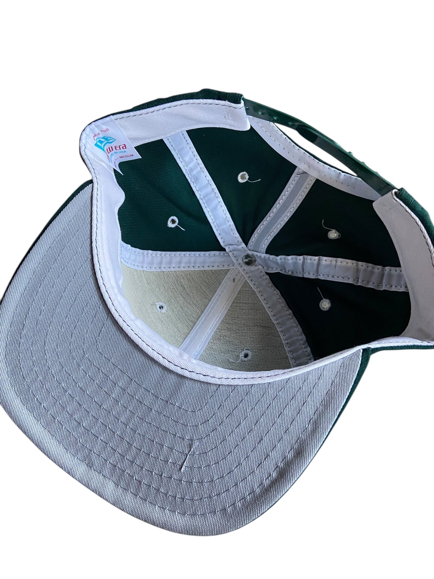 VTG 90s New Era Blank Spartan Green Snapback Hat