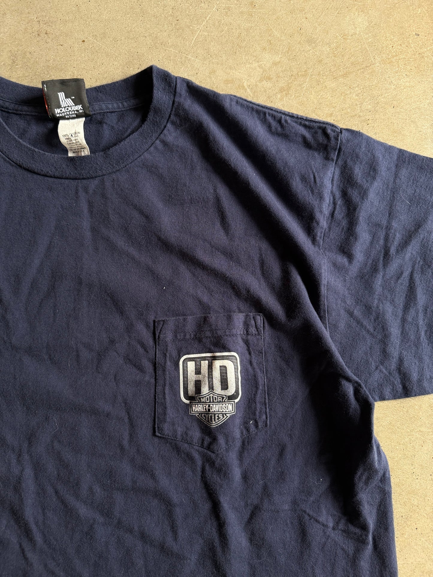 VTG Harley Davidson Appalachian Navy Blue Tee Sz XL
