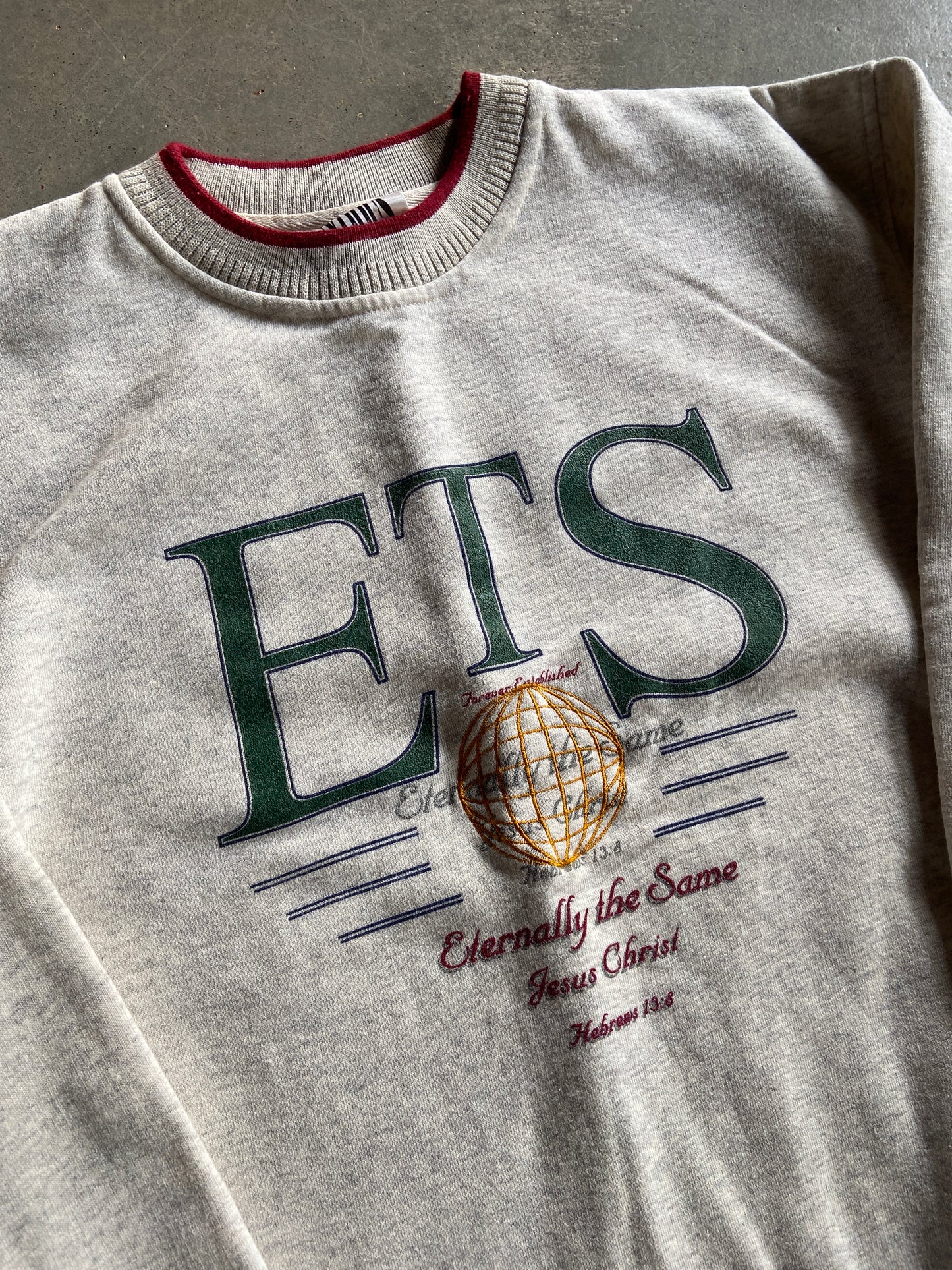 VTG Religious "Eternally The Same" Made in USA Crewneck Sweater Sz M