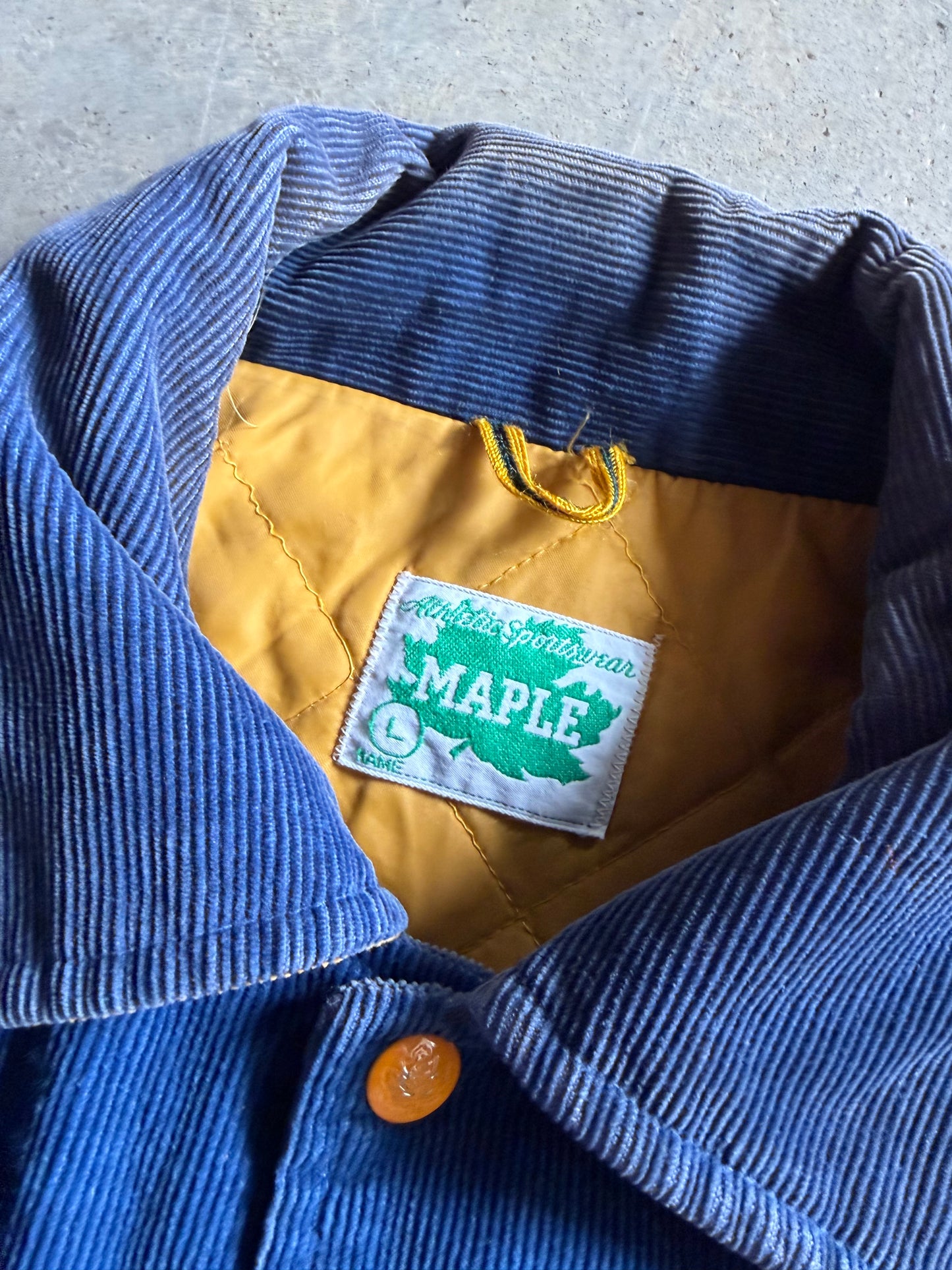 VTG Fireman PFD Engine 36 Blue/Yellow Corduroy Jacket Sz L