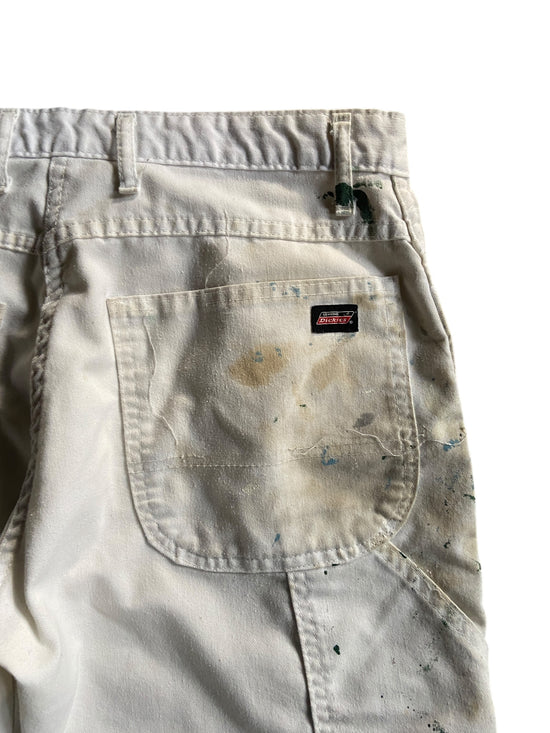 VTG Dickies Blue/Green Paint Splash Pants Sz 34x31