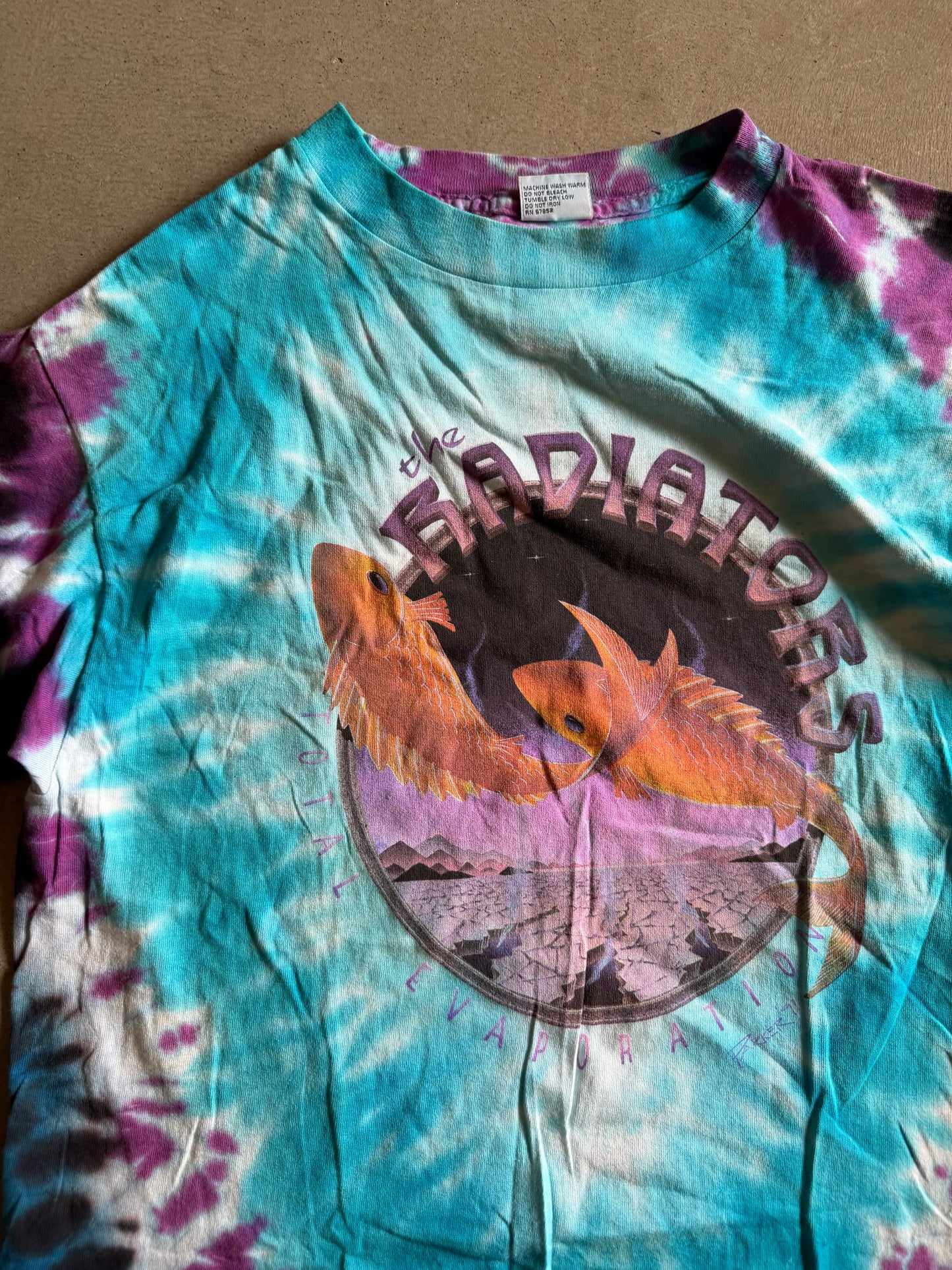 VTG The Radiators Total Evaporation Fish Tye-Dye Tee Sz L