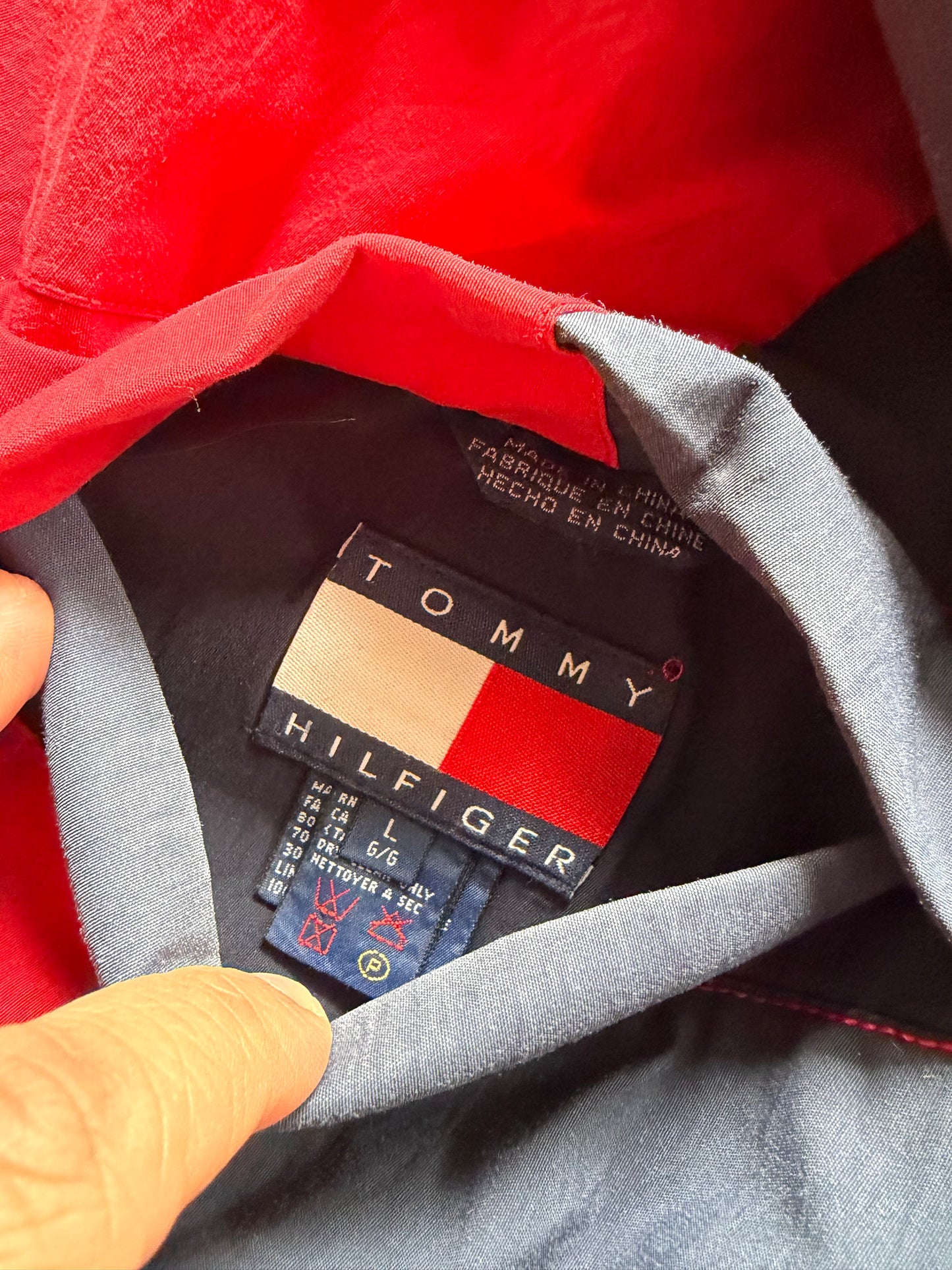 VTG Tommy Hilfiger Big Flag Logo Jacket Sz L