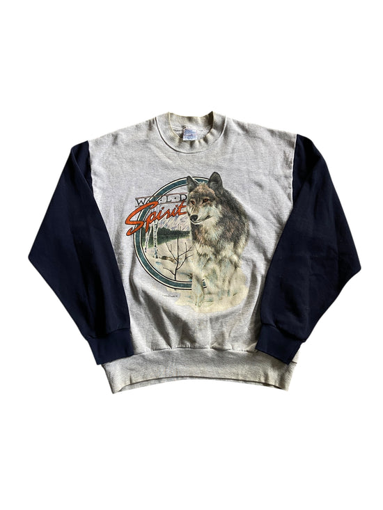 VTG Wolf Wild Spirit Sweatshirt Sz L/XL
