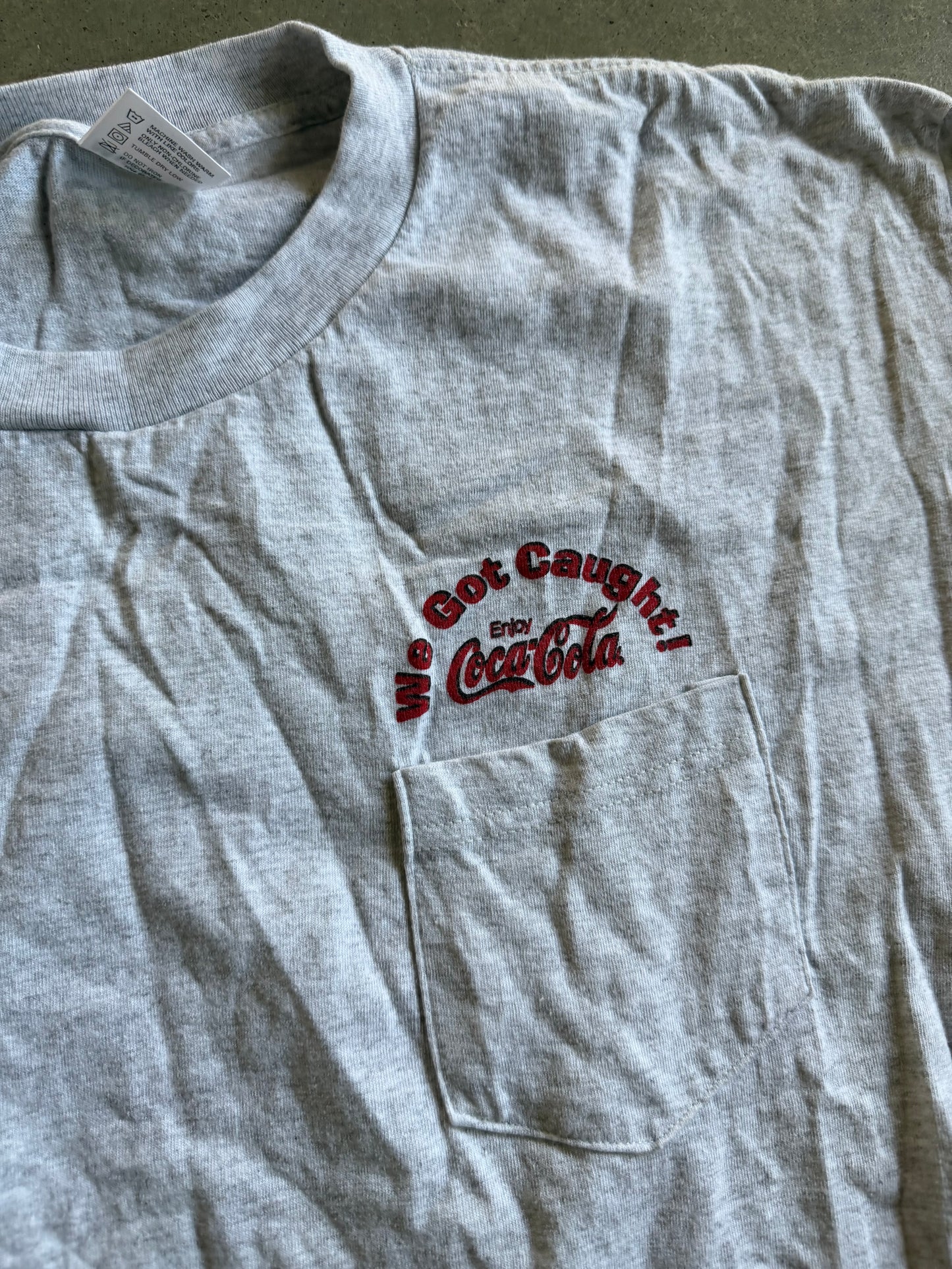 VTG Cocacola Get Caught Red Handed LS Tee Sz XL