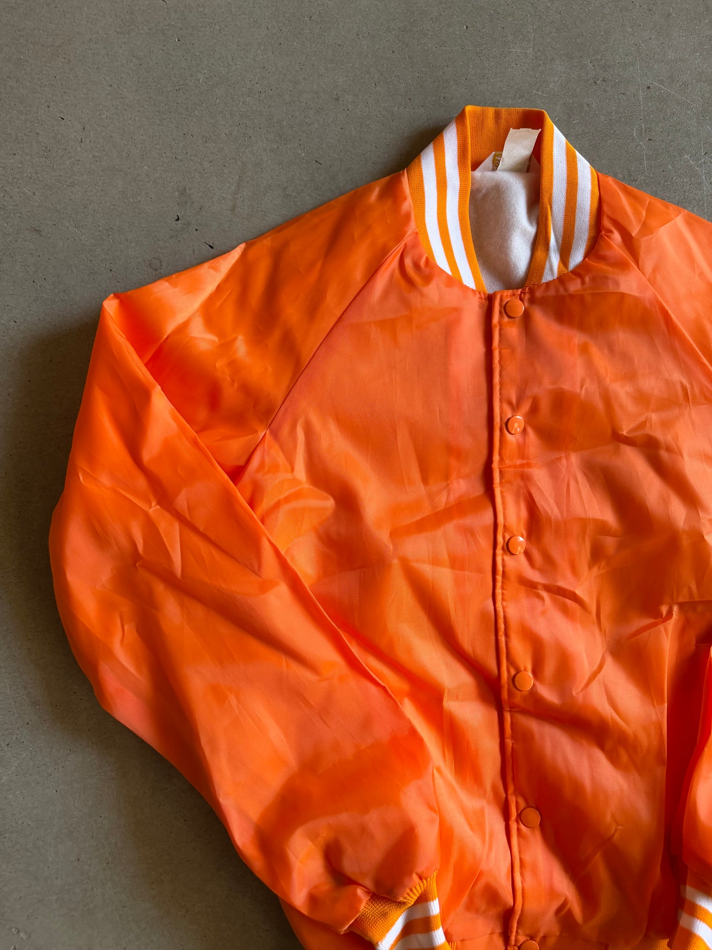 VTG Orange Satin Jacket Sz L