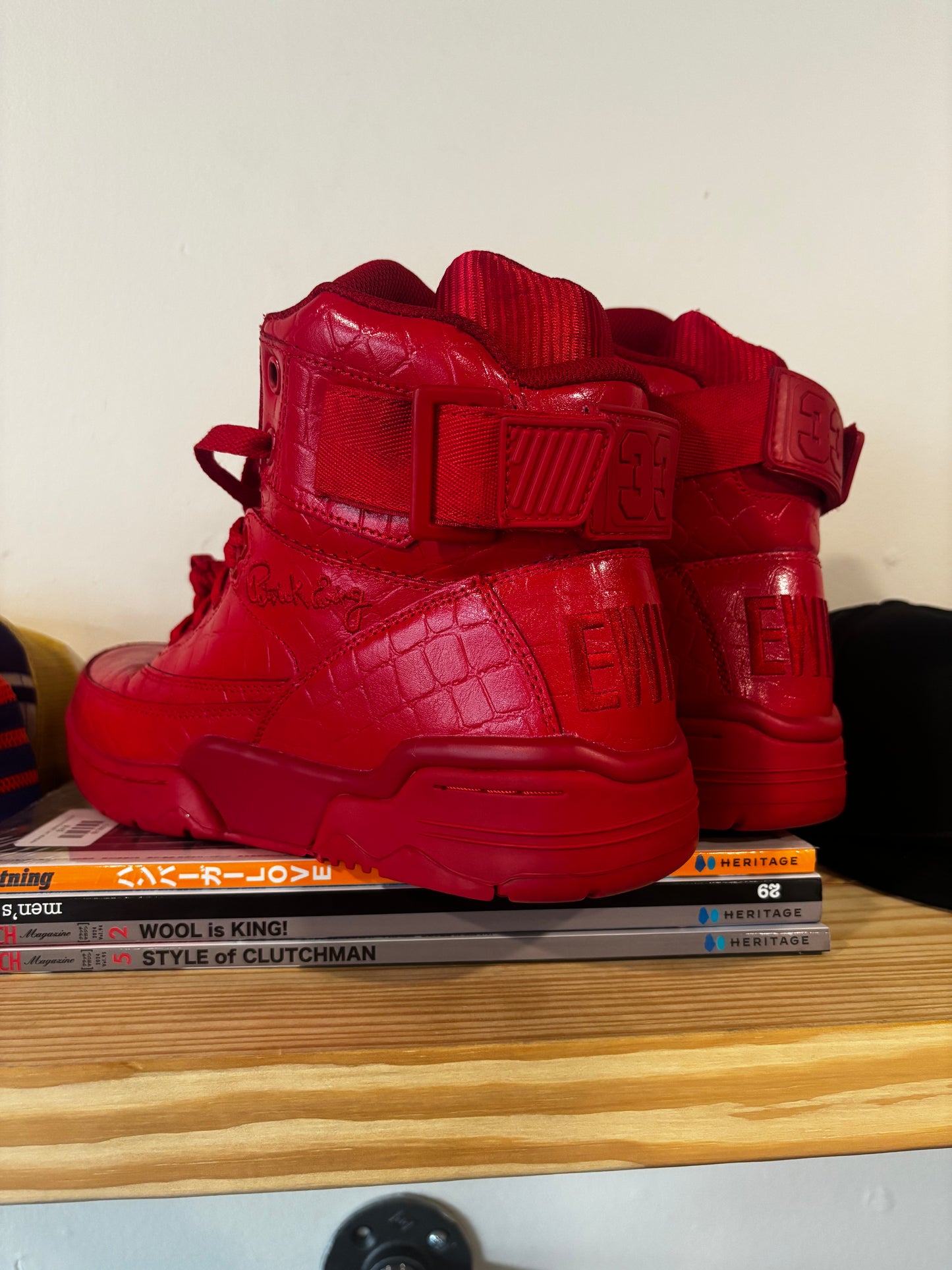 Preowned Ewing 33 Hi Croc Skin Sz 9M