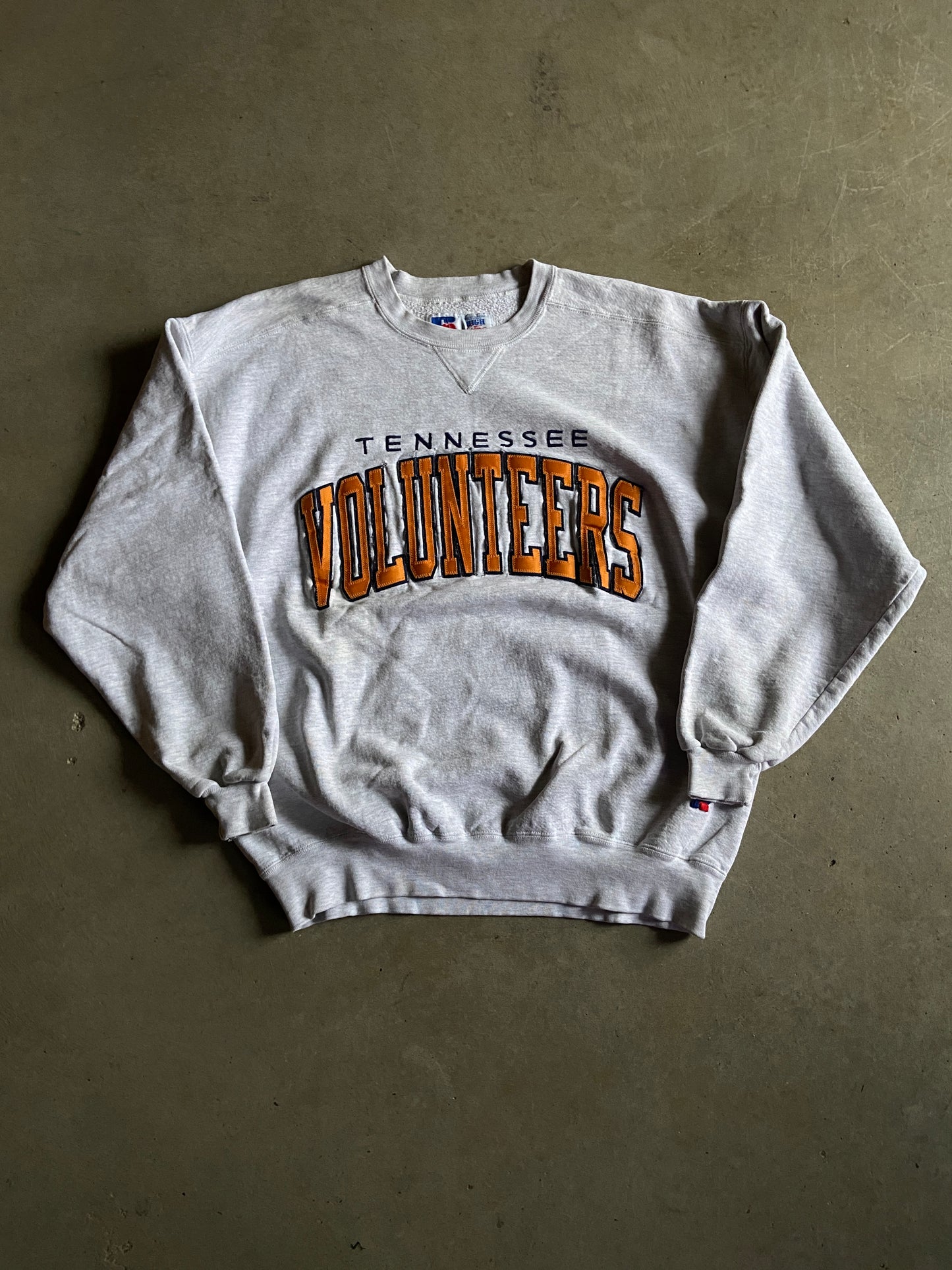 Vintage Russell Tennessee Volunteers Patch Crewneck Sz XL