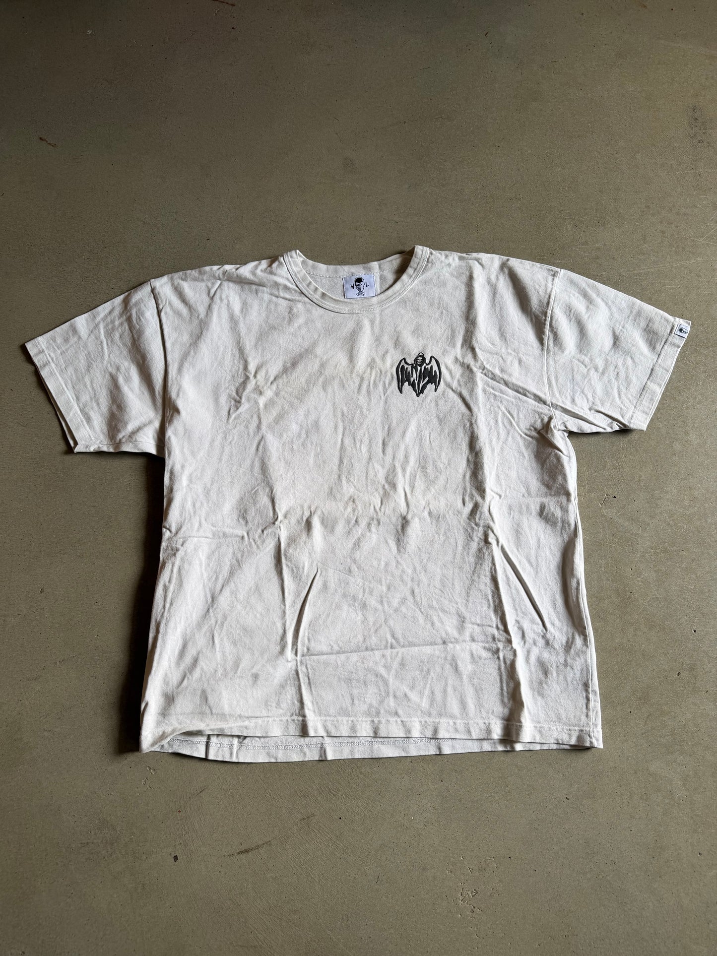 Warren Lotas Big Logo Cream Tee Sz 2XL