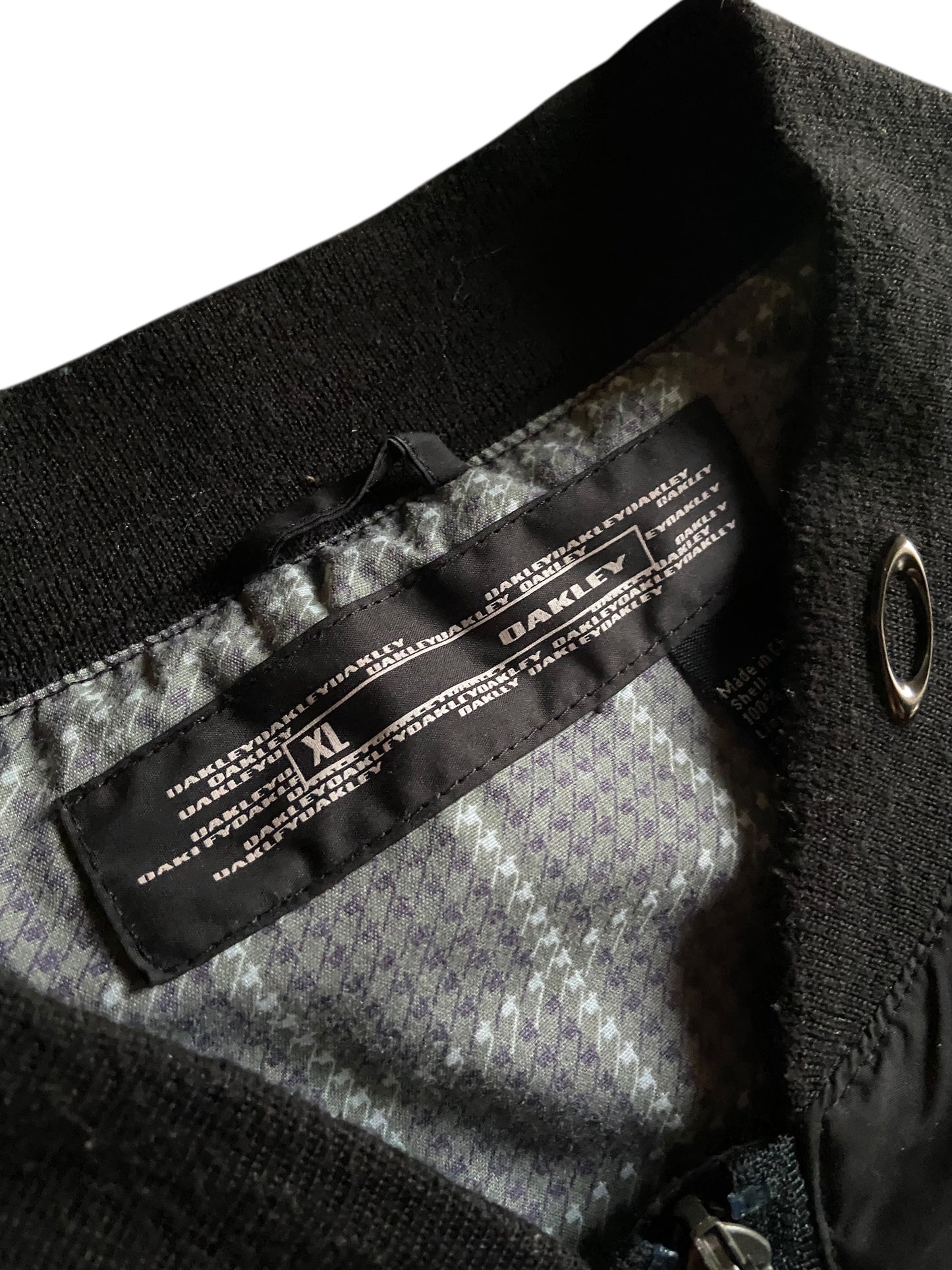 VTG Oakley Black Pullover Quarter Zip Jacket Sz XL