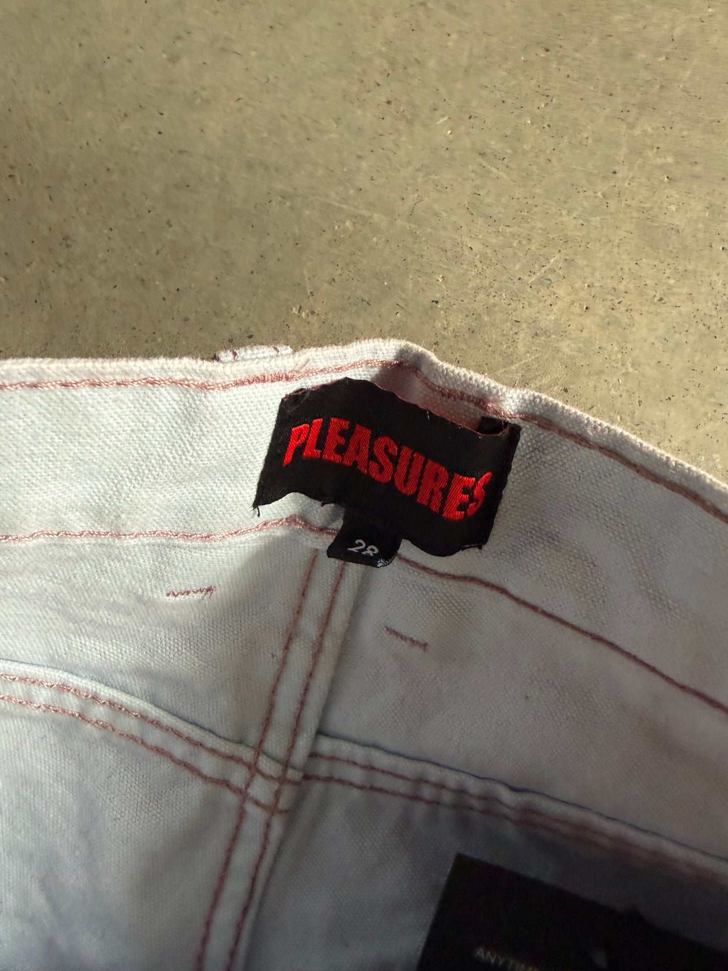 Pleasures Lilac Purple Impact Embossed Double Knee Jeans Sz 28x30