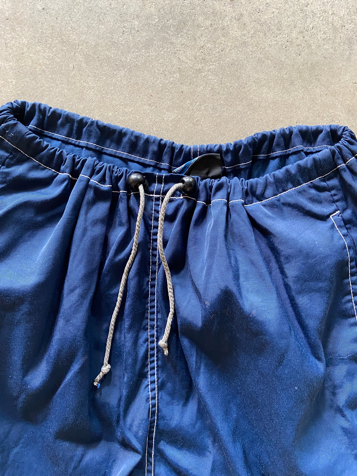 90s Kikwear Cargo Pants Baggy Rave Nylon Wide Drawcord Pants Sz 32x30