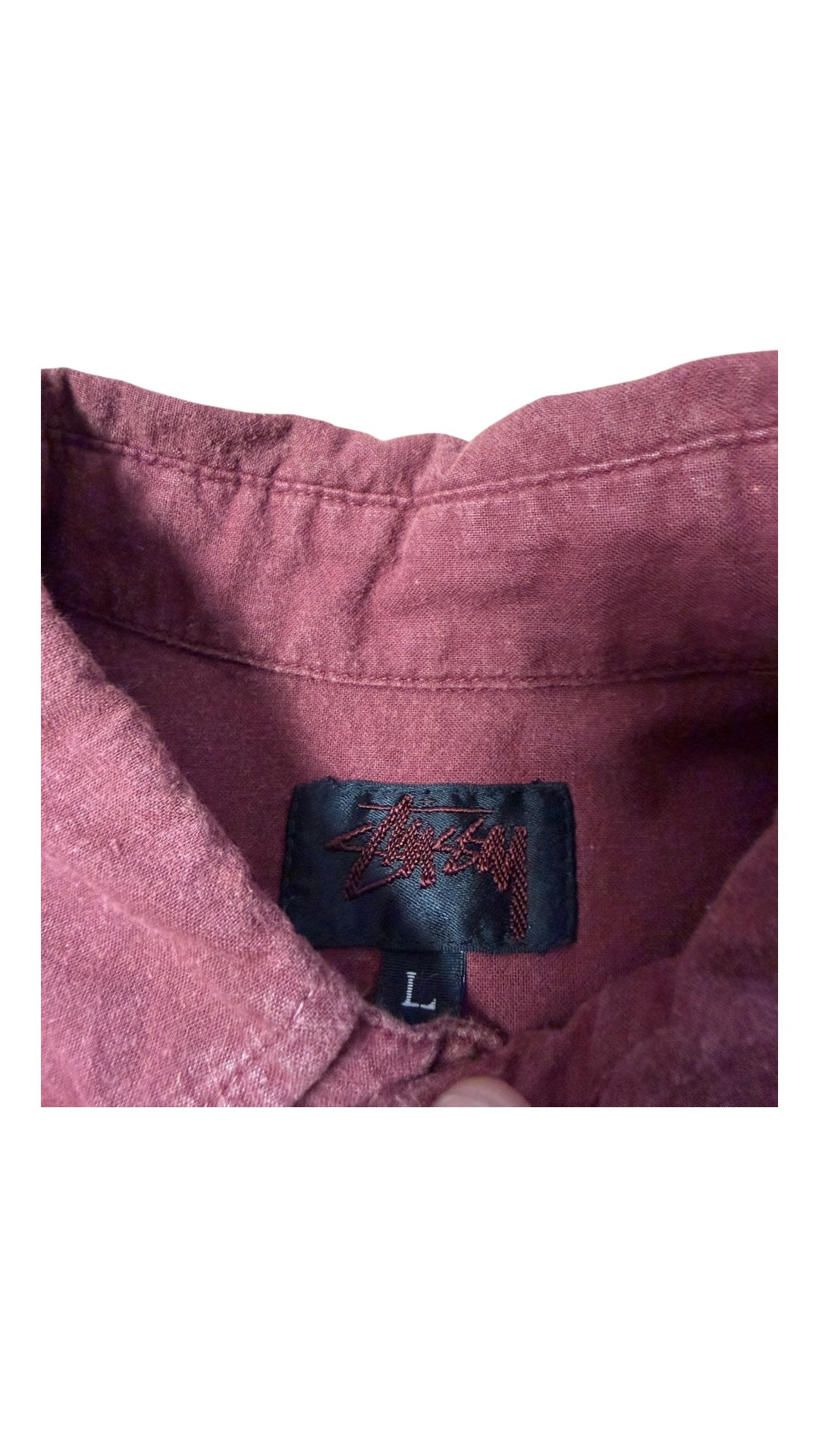 Stussy Burgundy Dress Shirt Sz L