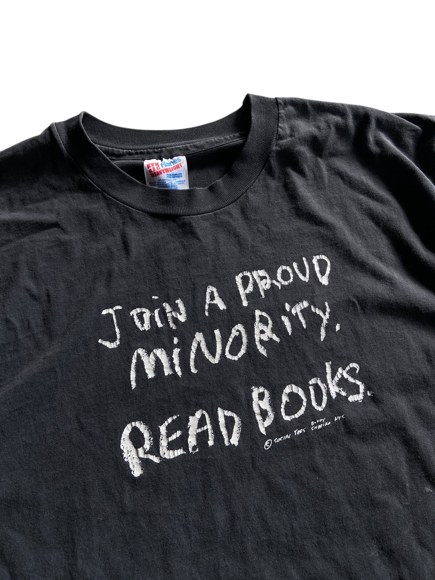 VTG Read Books Text Tee Sz XL