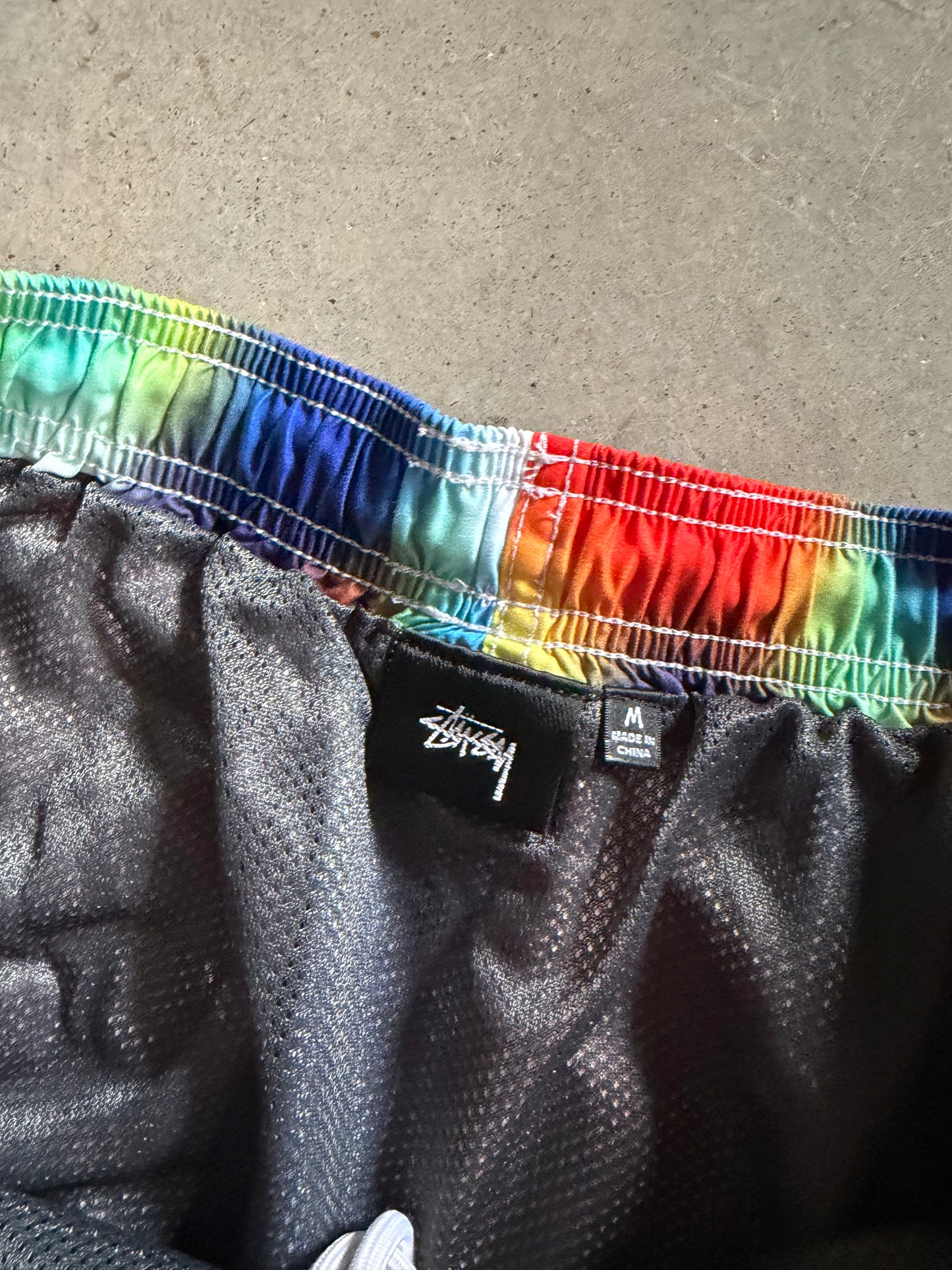 VTG Stussy Rainbow Burst Shorts Sz M