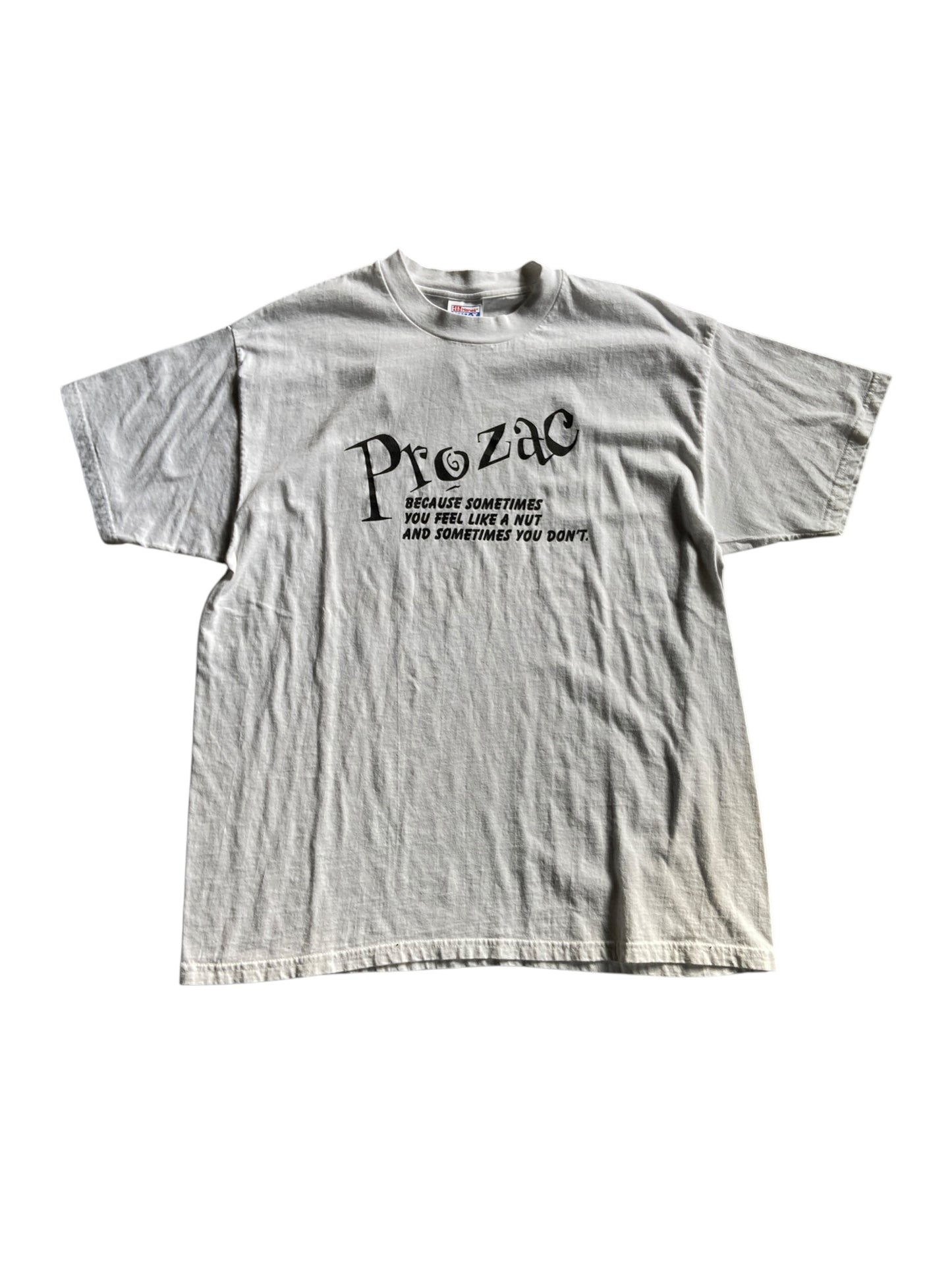 VTG Prozac Text Tee Sz XL