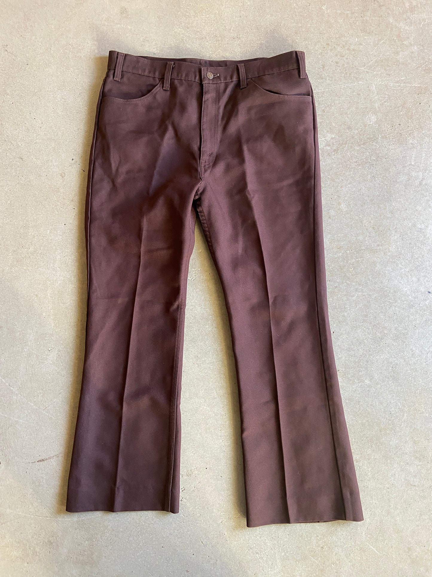 VTG Levi's Black Tab Brown Polyester Pants Sz 38x30
