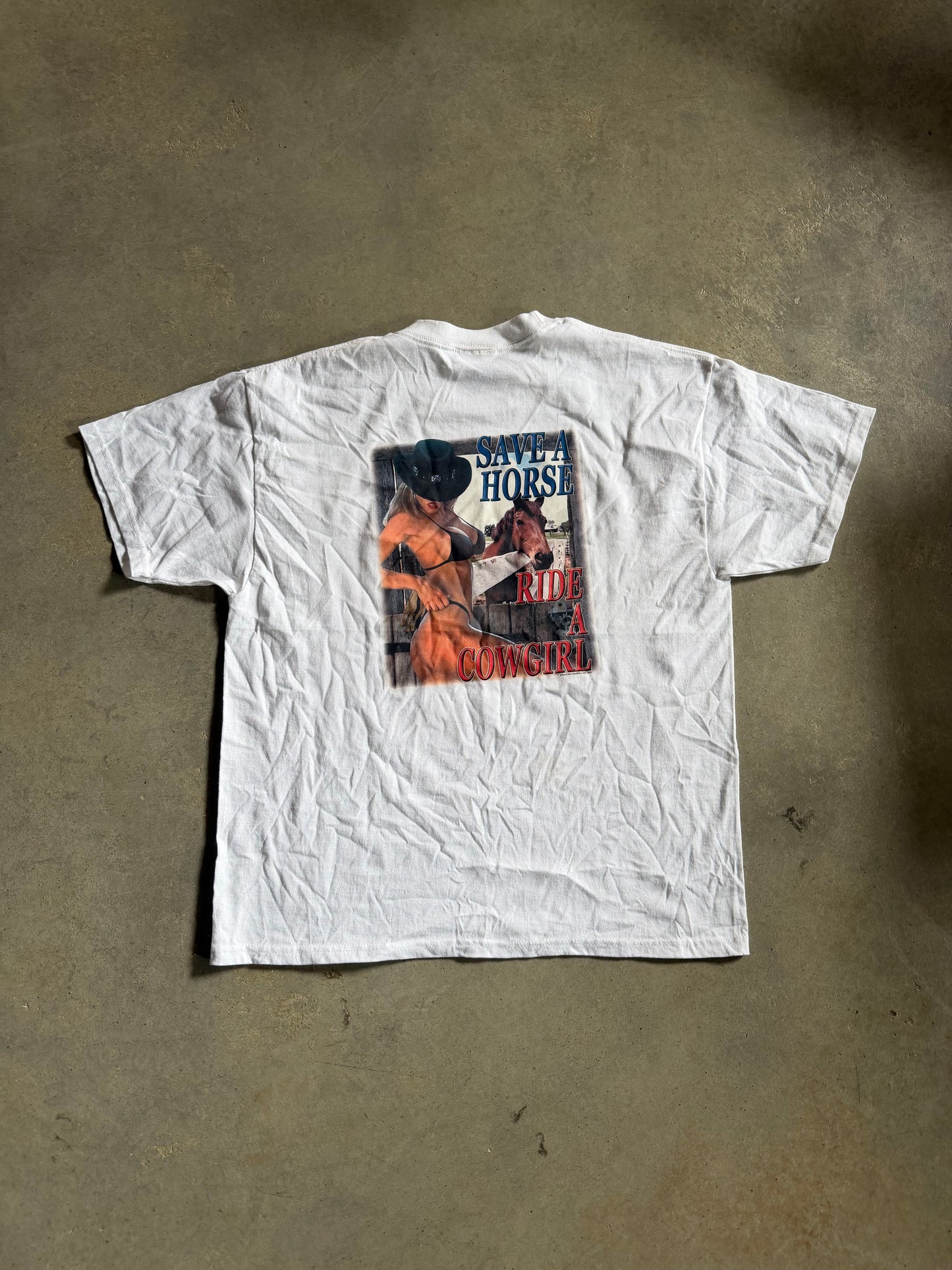 Save A Horse Ride A Cowgirl Tee Sz L