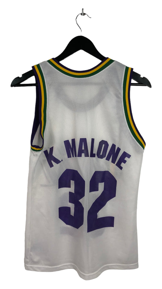 Preowned Utah Jazz Karl Malone White Jersey Sz S