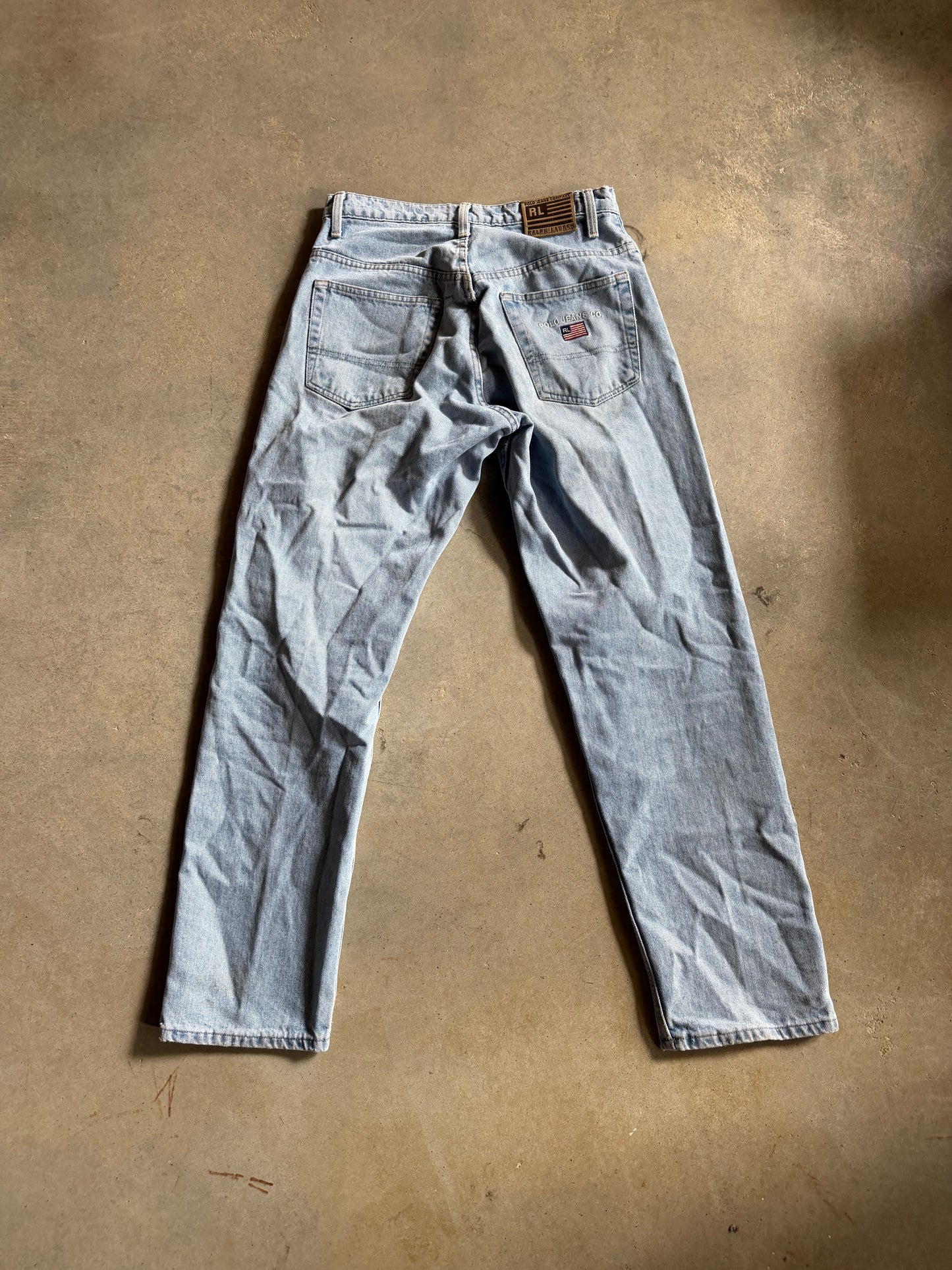 VTG Polo Jeans Co Light Wash Jeans Sz 30x32