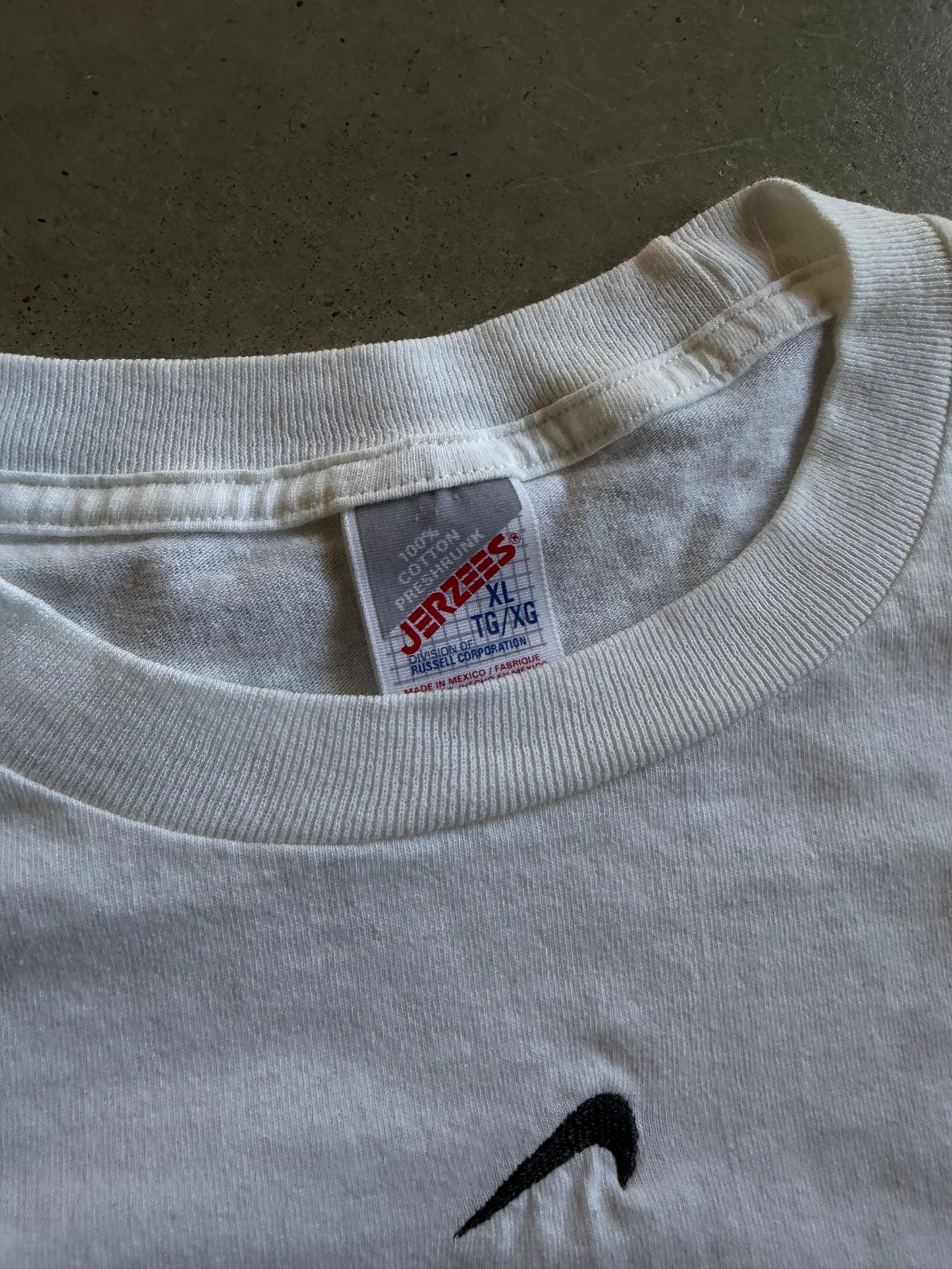 VTG Custom Nike Upside Down Check Tee Sz XL/2XL