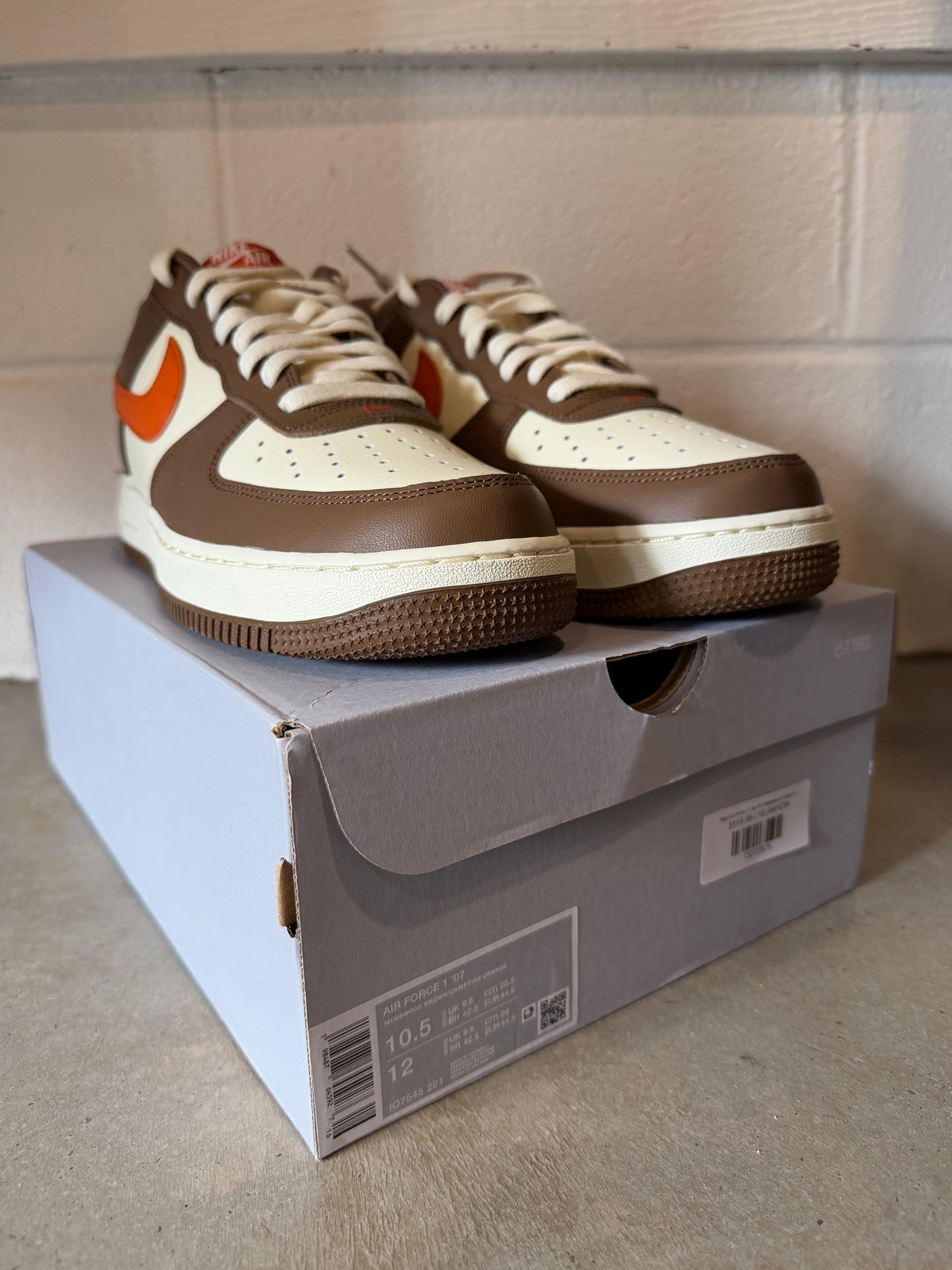 Nike Air Force 1 Low '07 Mosswood Brown Sz 10.5M/12W IO7545-221