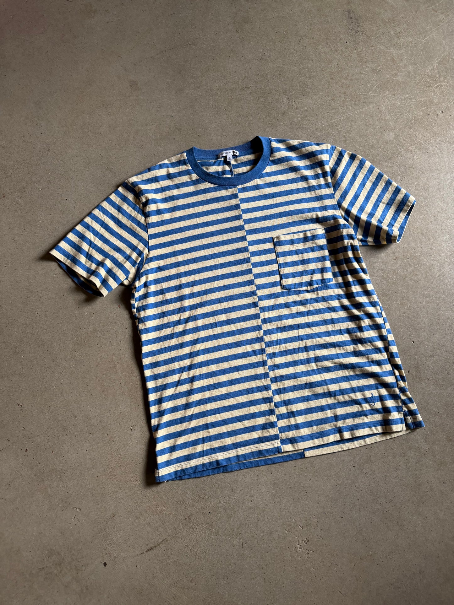 JW Anderson Uniqlo Blue Stripe Tee Sz L/XL