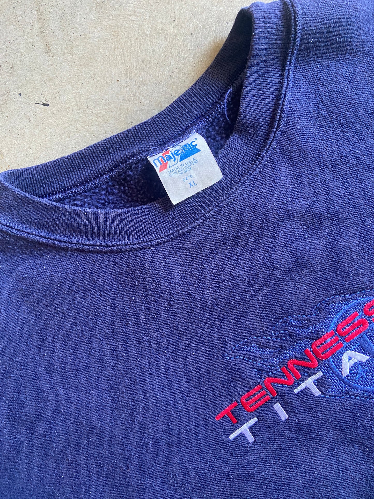VTG Tennessee Titans Embroidered Sweater Sz XL