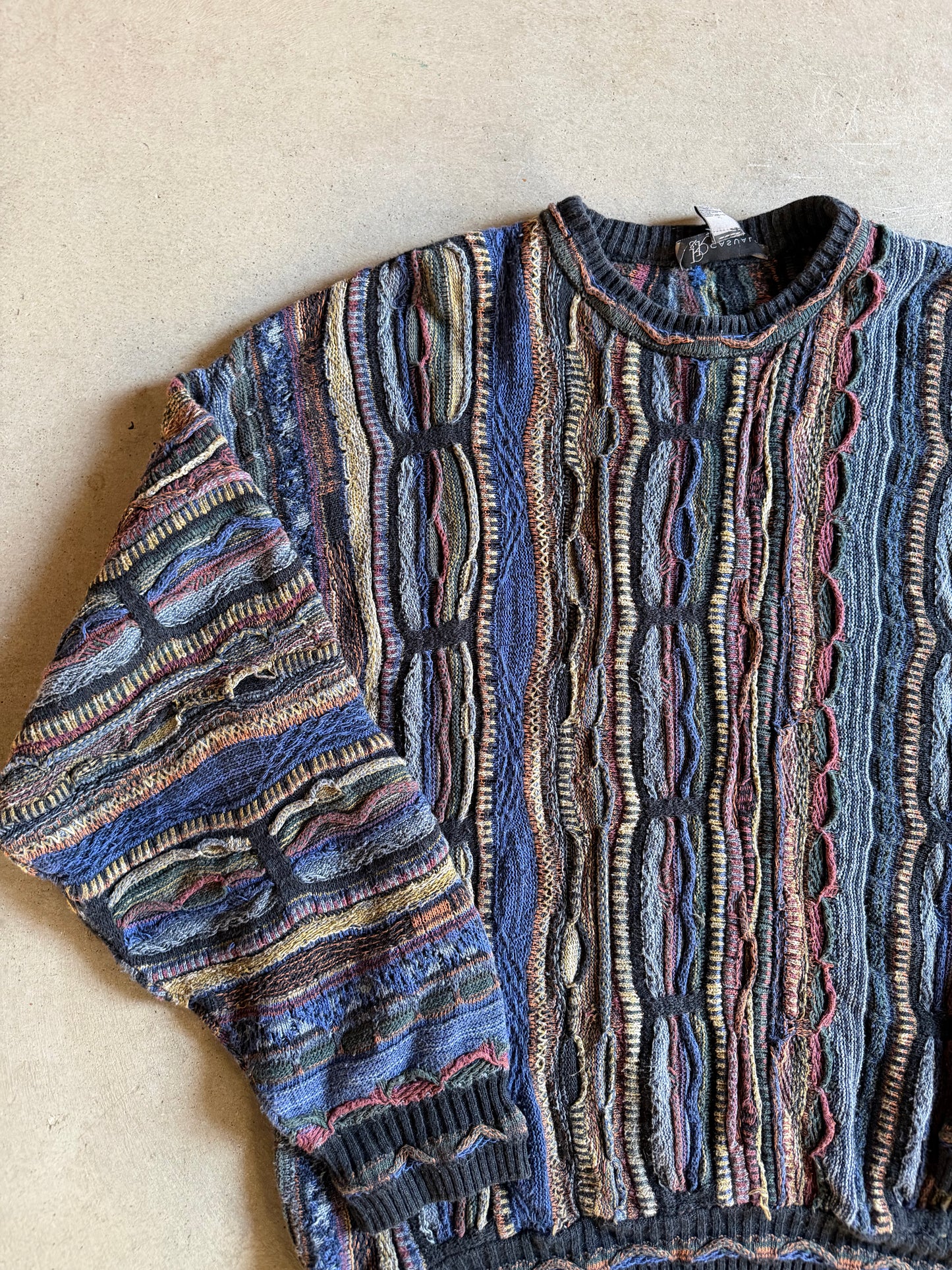 VTG RR Style Coogi Style Blue Sweater Sz 2XL
