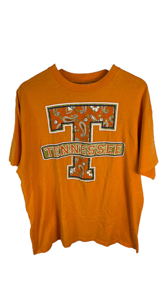 Load image into Gallery viewer, VTG Tennessee Vols Paisley Graphic Tee Sz L
