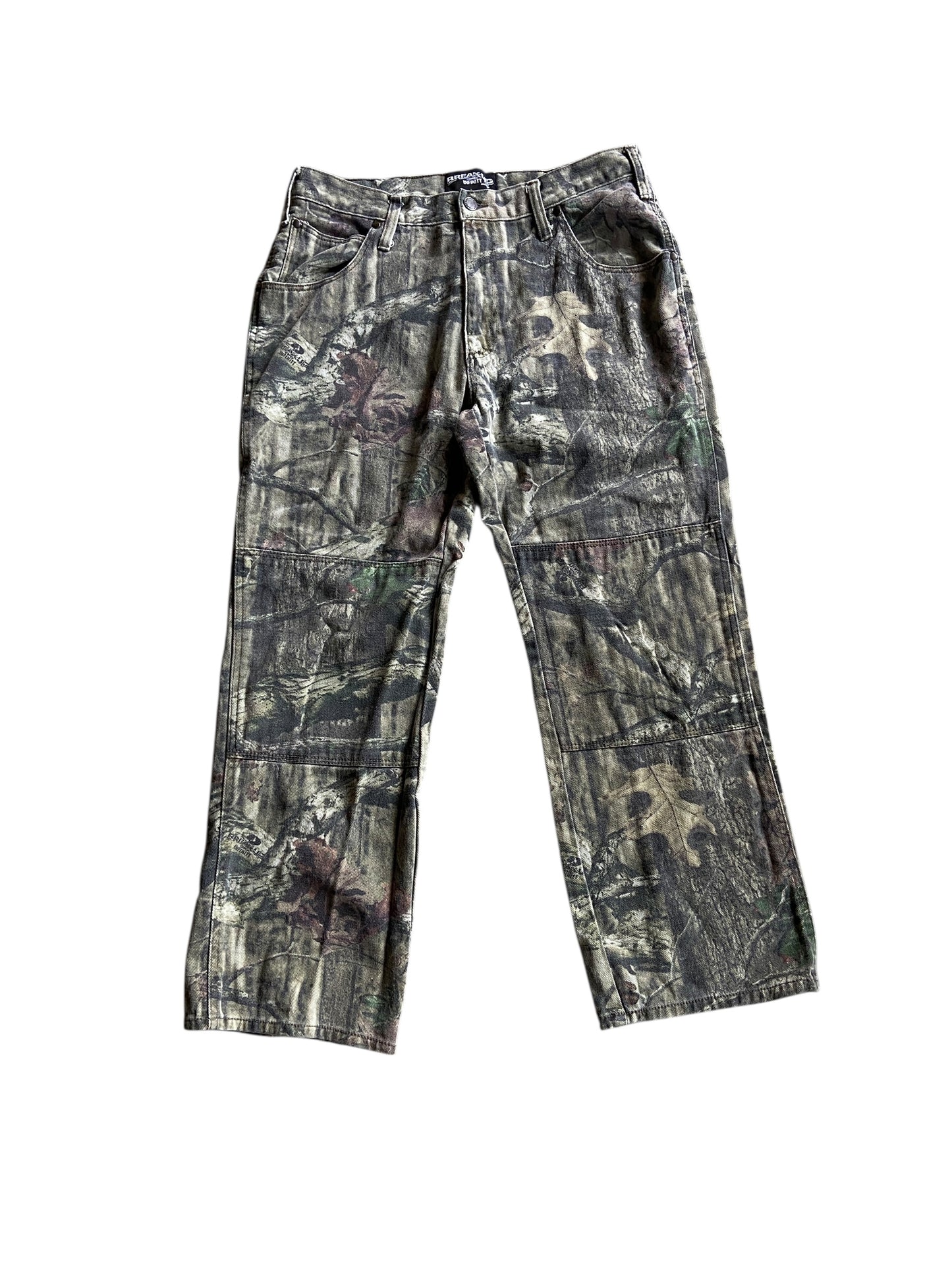 Y2K Break Up Camo Double Knee Jeans Sz 34x30