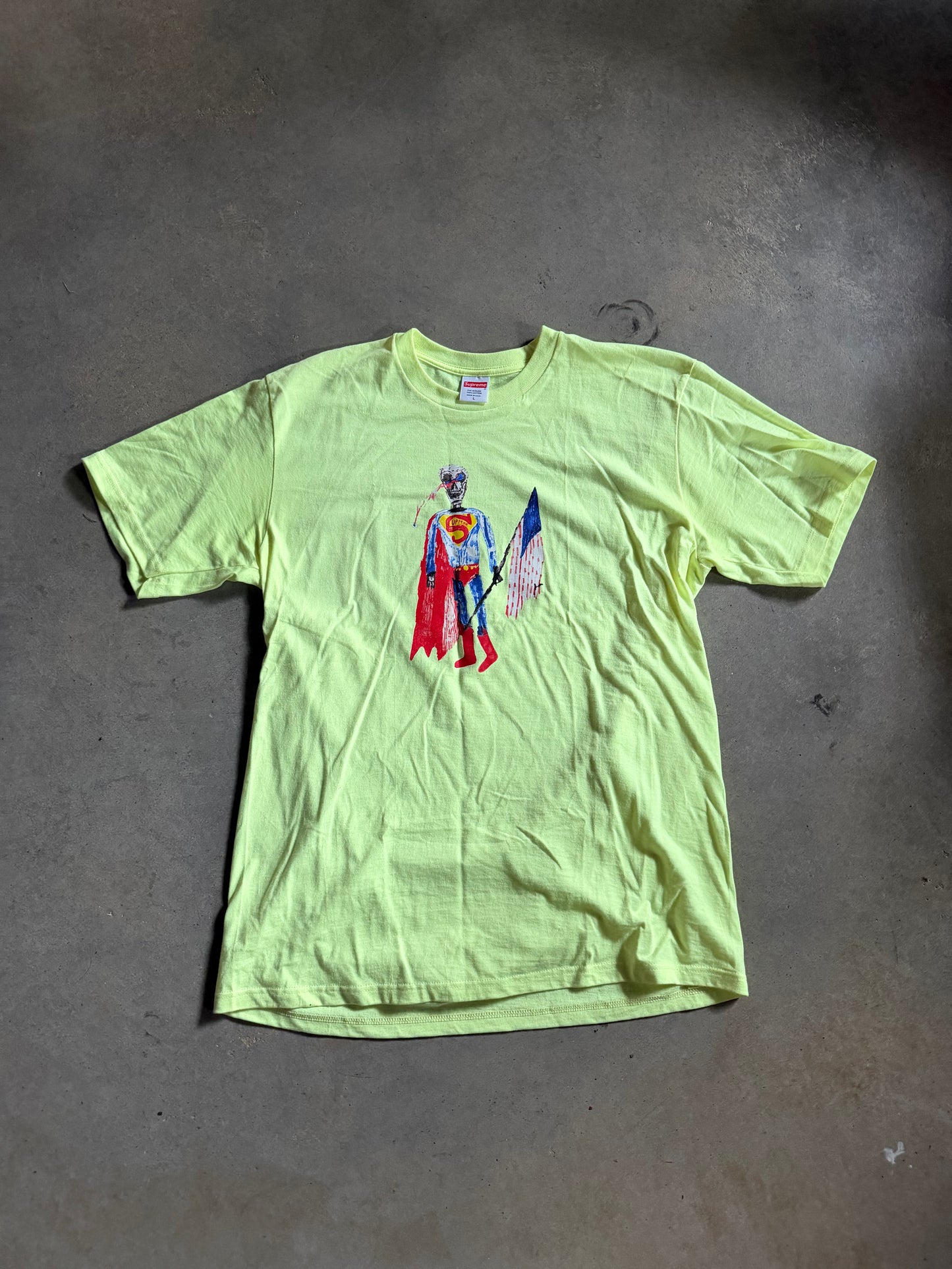 Supreme Skeleton Tee Bright Yellow Sz L