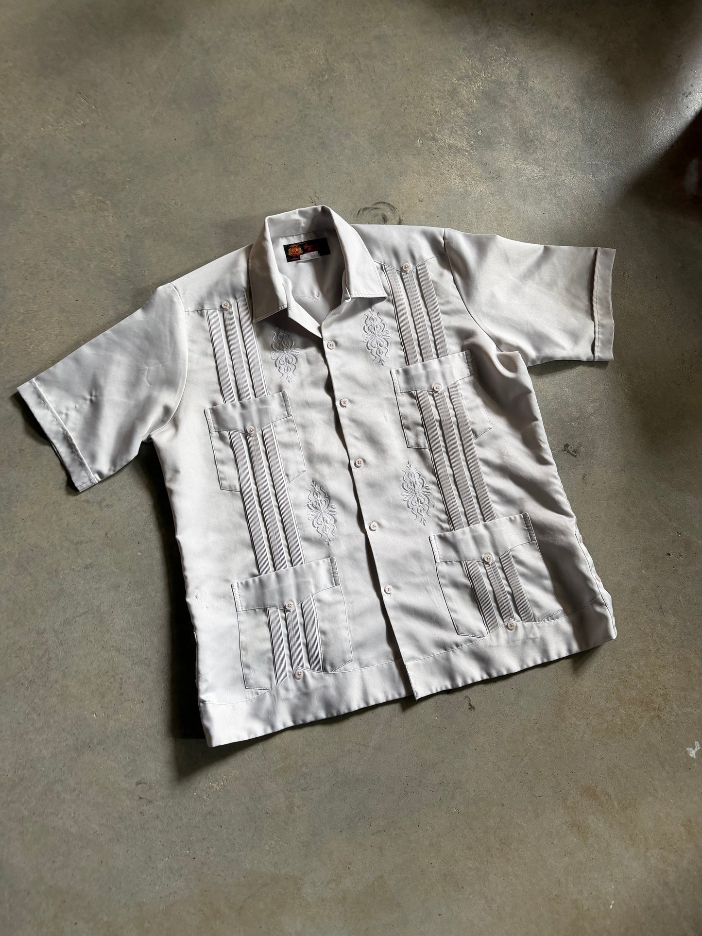 Guataberas Yucatecas Gray Button Up Shirt Sz L/XL