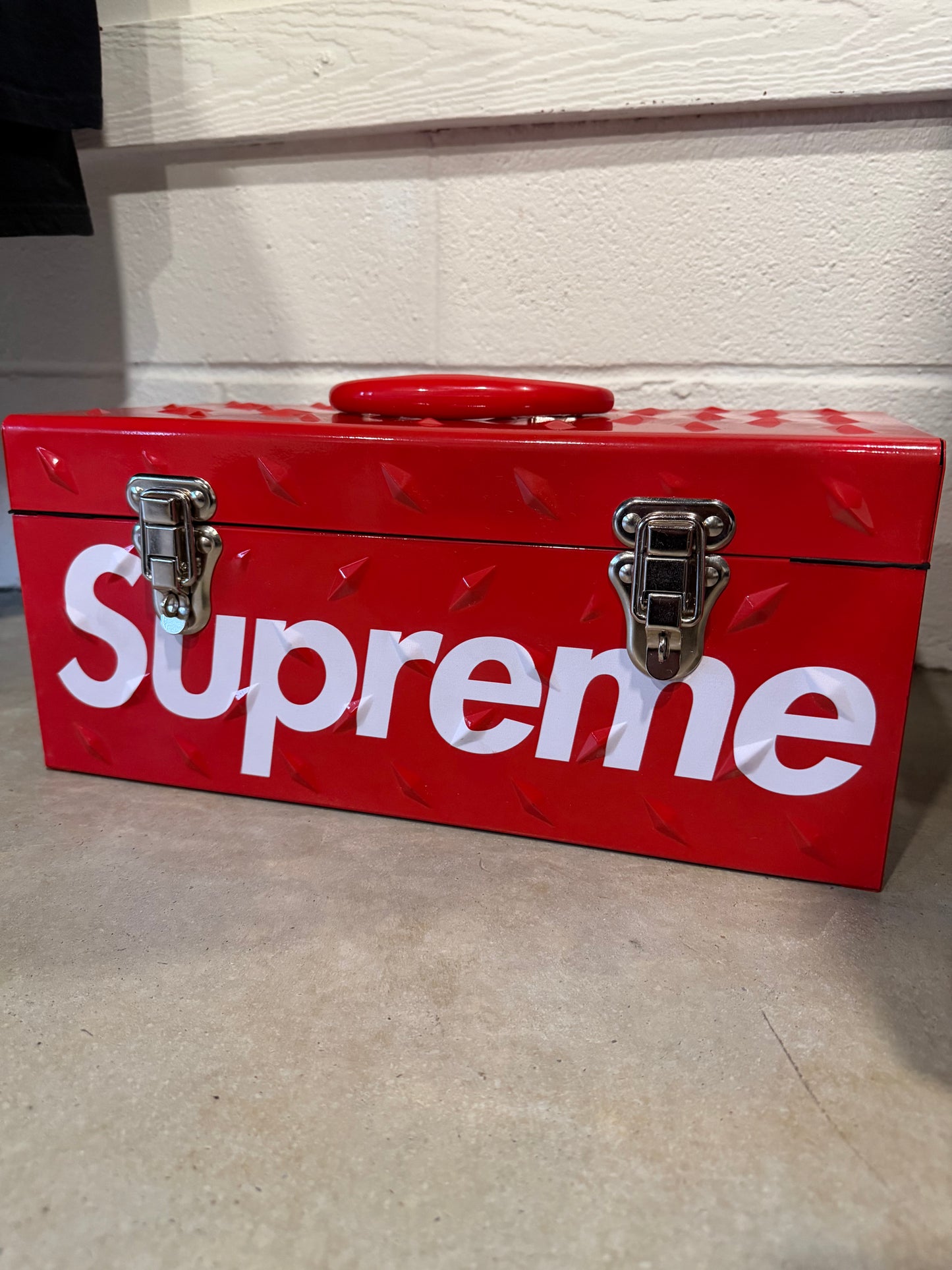 Supreme Diamond Plate Tool Box Red Box Logo FW18