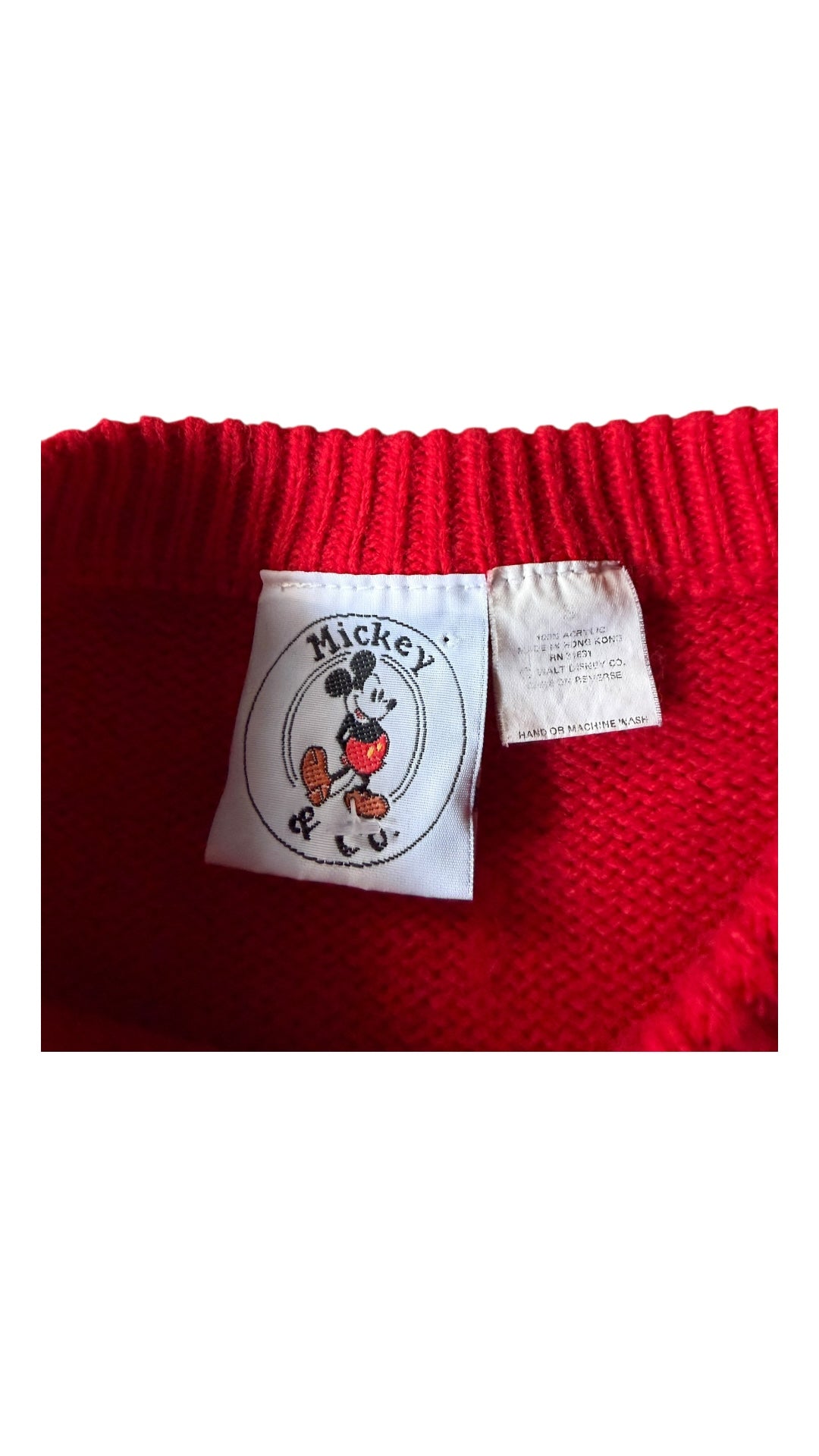 VTG Knitted Mickey Mouse Sweater Sz Small