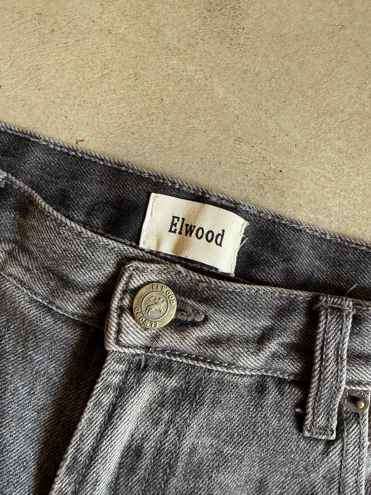 Elwood Big E Gray Baggy Jeans Sz 34x32