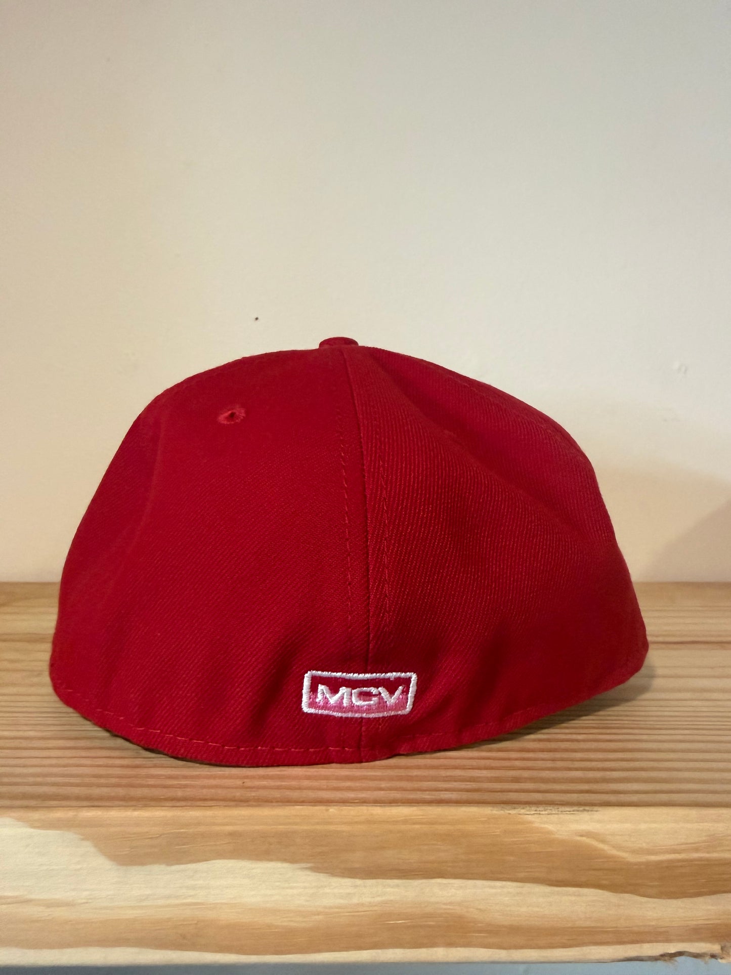 Music City Vintage Rose Red Fitted Hat Sz 7 1/8